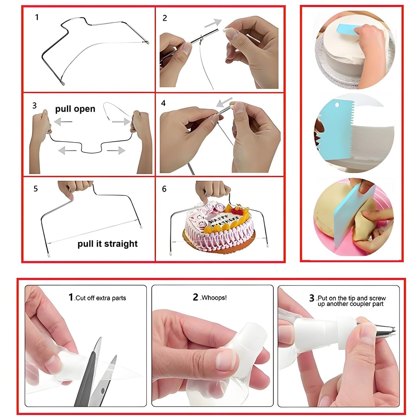 ANSLYQA Cake Decorating Kit, 193 Pcs with Cake Turntable, Leveler, 24 Numbered Icing Tips, 2 Spatulas, 2 Couplers, 3 Scrapers, 50 Pastry Bags, 50 Paper Cupcake Liners & More Baking Tools, (Blue)