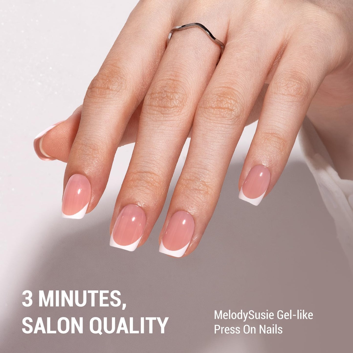 MelodySusie Professional Nail Dust Collector MelodySusie Press-On Nails Short Square White French Tips