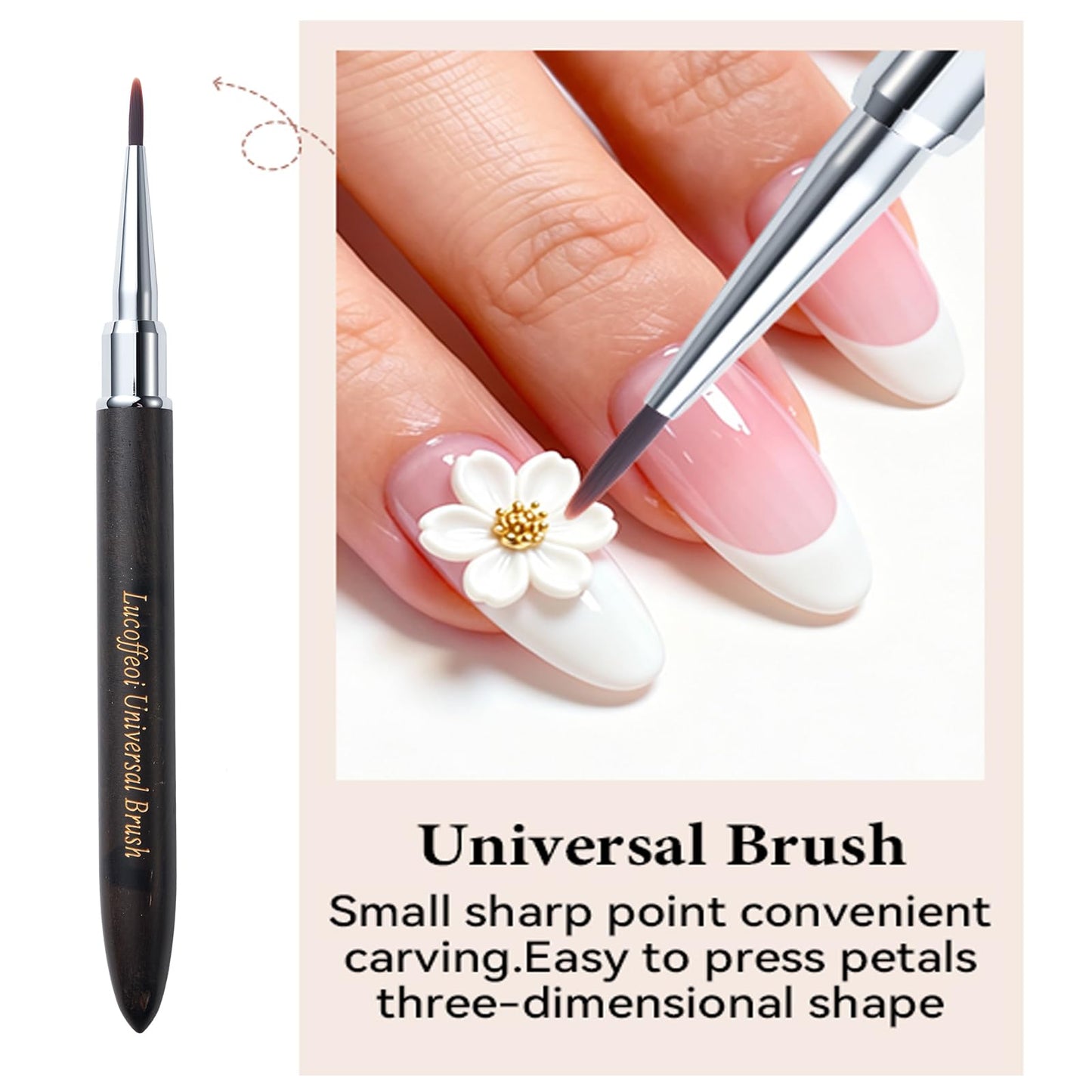Lucoffeoi Universal Acrylic Nail Brush Tool for Gel and Art Design