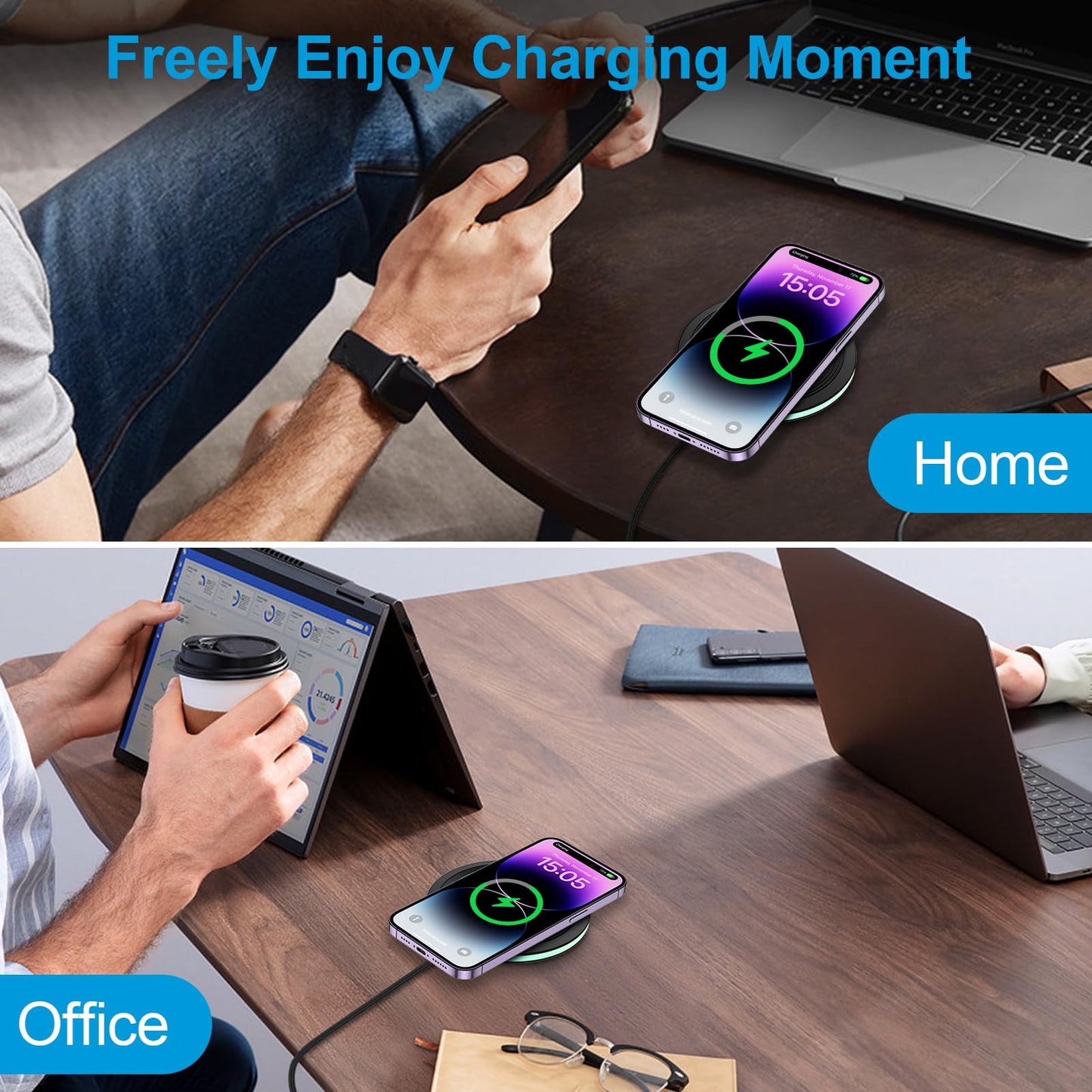 Pixel 10a Wireless Charger Pad, 15W Fast Wireless Charging Pad with Adapter for Google Pixel 9 9a 9 Pro Fold 8a 7a, iPhone 16 15 14 13 Pro Max, Samsung Galaxy S26 S25 Ultra S24 FE S23+ Note20 Ultra