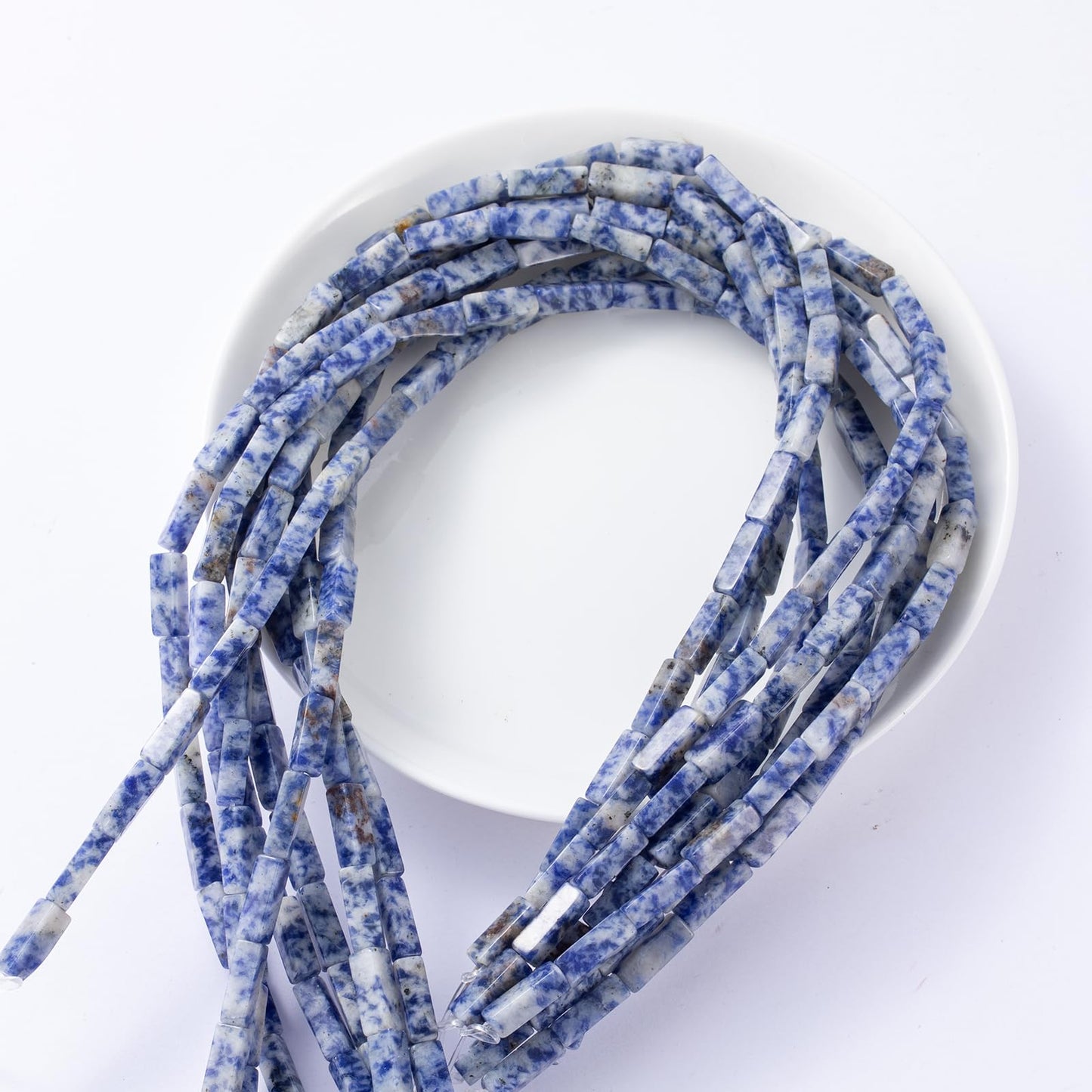 Natural Blue Sodalite Rectangle Tube Beads 4x13mm 38cm/str Loose Semi Gemstone Stone Beads for Making Bracelets Necklace Earrings