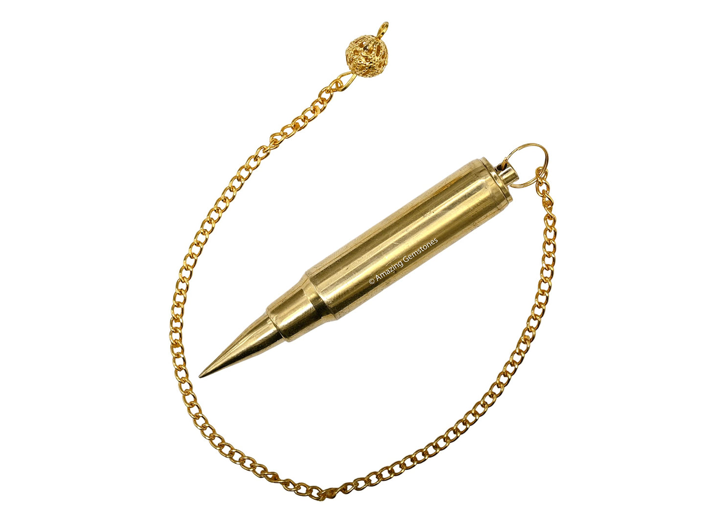 Amazing Gemstone Healing Metal Pendulums for Divination, Gold 3 Piece Bullet Point Steel Copper Pendulum High Energy Pendulo de Bronce Pendulos de Mesa MP53
