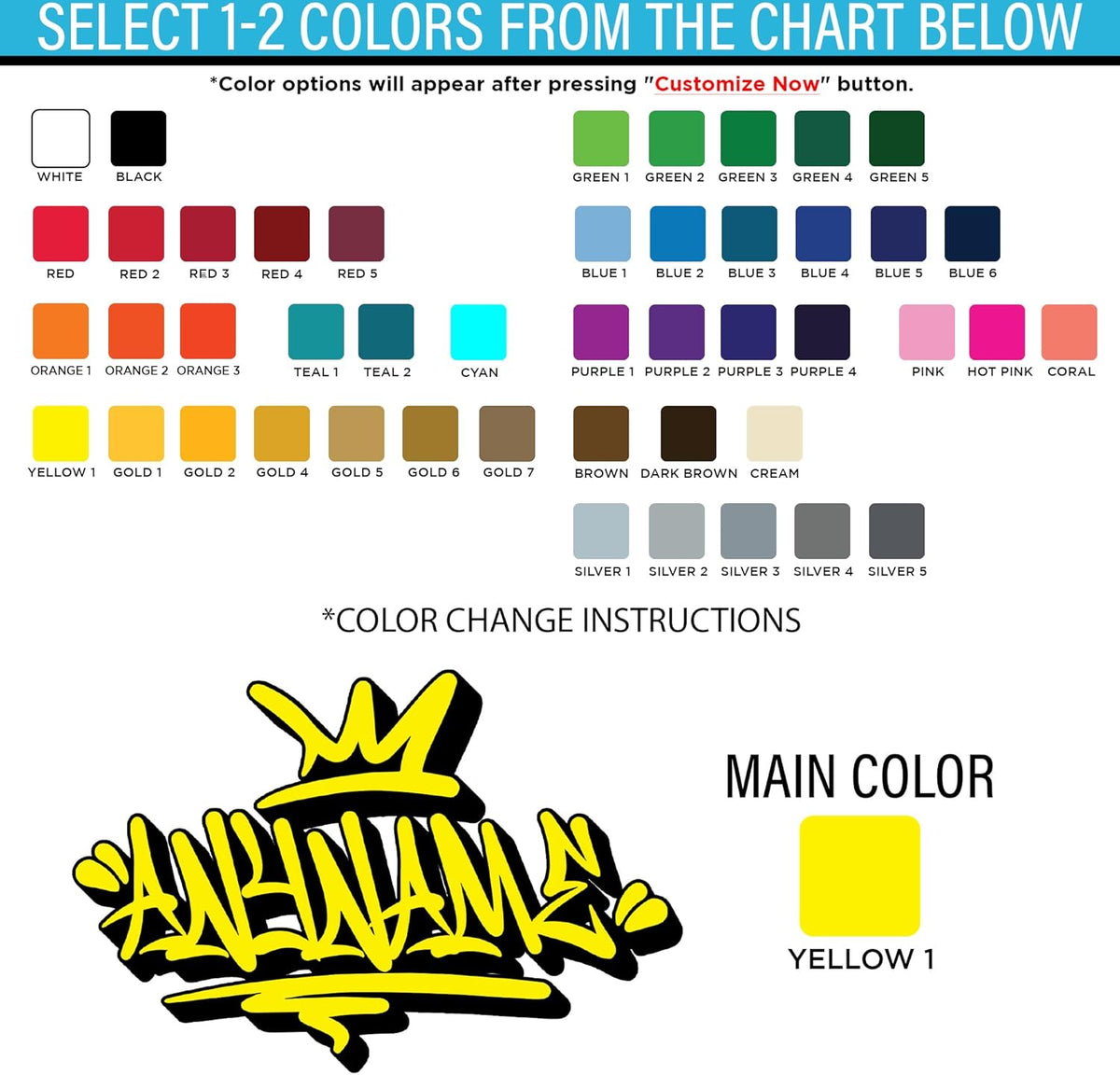 Custom Graffiti Name Wall Decal Personalized Graffiti Name Decal Graphics Large Vinyl Wall Decals for Home & Room Décor, Peel & Stick Wall Art for Kids & Teens Bedroom, Car, Vehicles