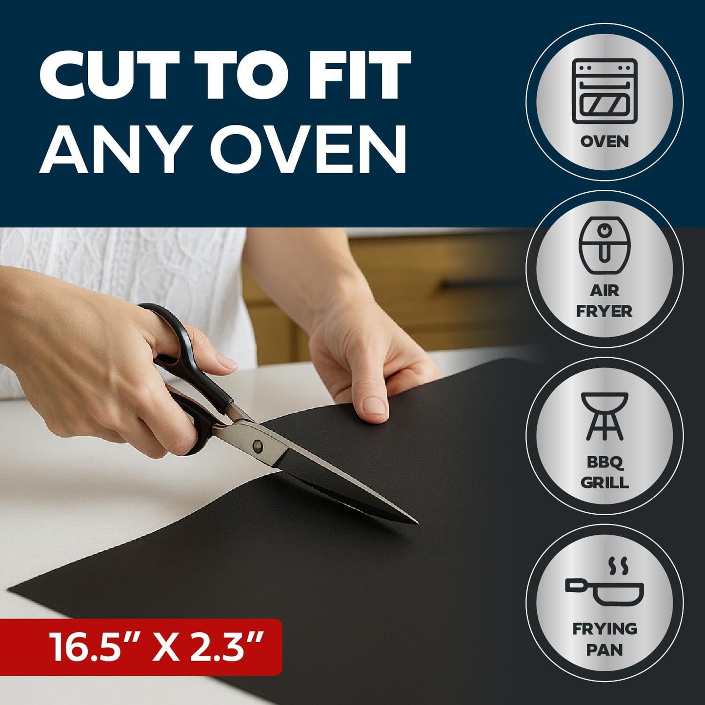 Cooks Innovations Non-Stick Oven Protector Mat - 2 Heavy Duty Nonstick Oven Rack Liners to Protect Convection, Electric, Gas, & Microwave Ovens - BPA & PFOA Free Heat Resistant Baking Mat
