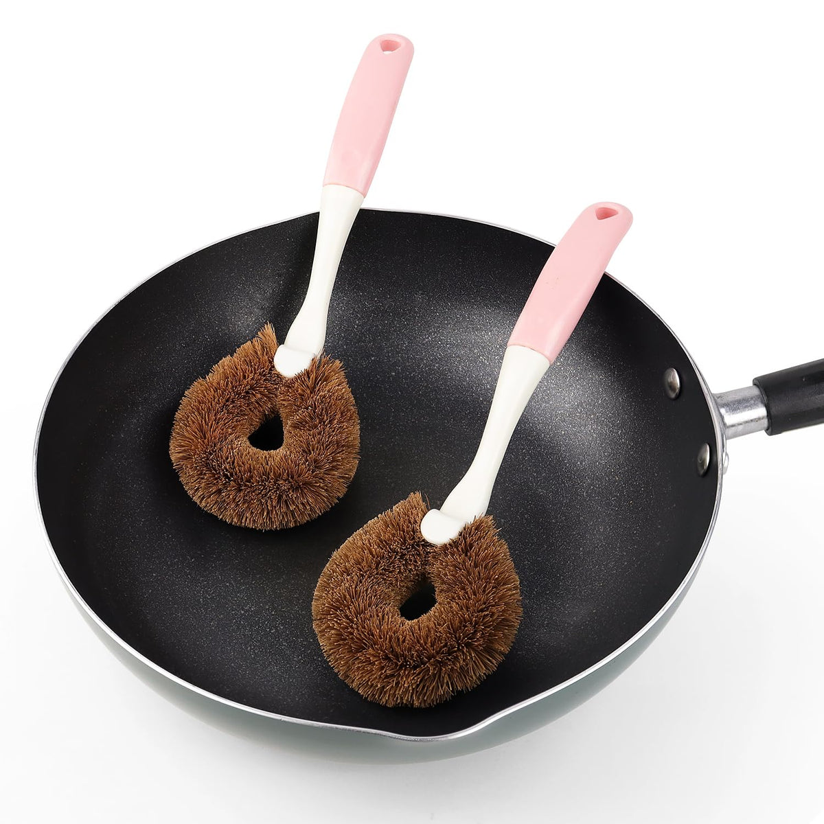 2 Pack Kitchen Scrub Brushes for Cleaning Dish Brush with Handle for Pans (2 Count)