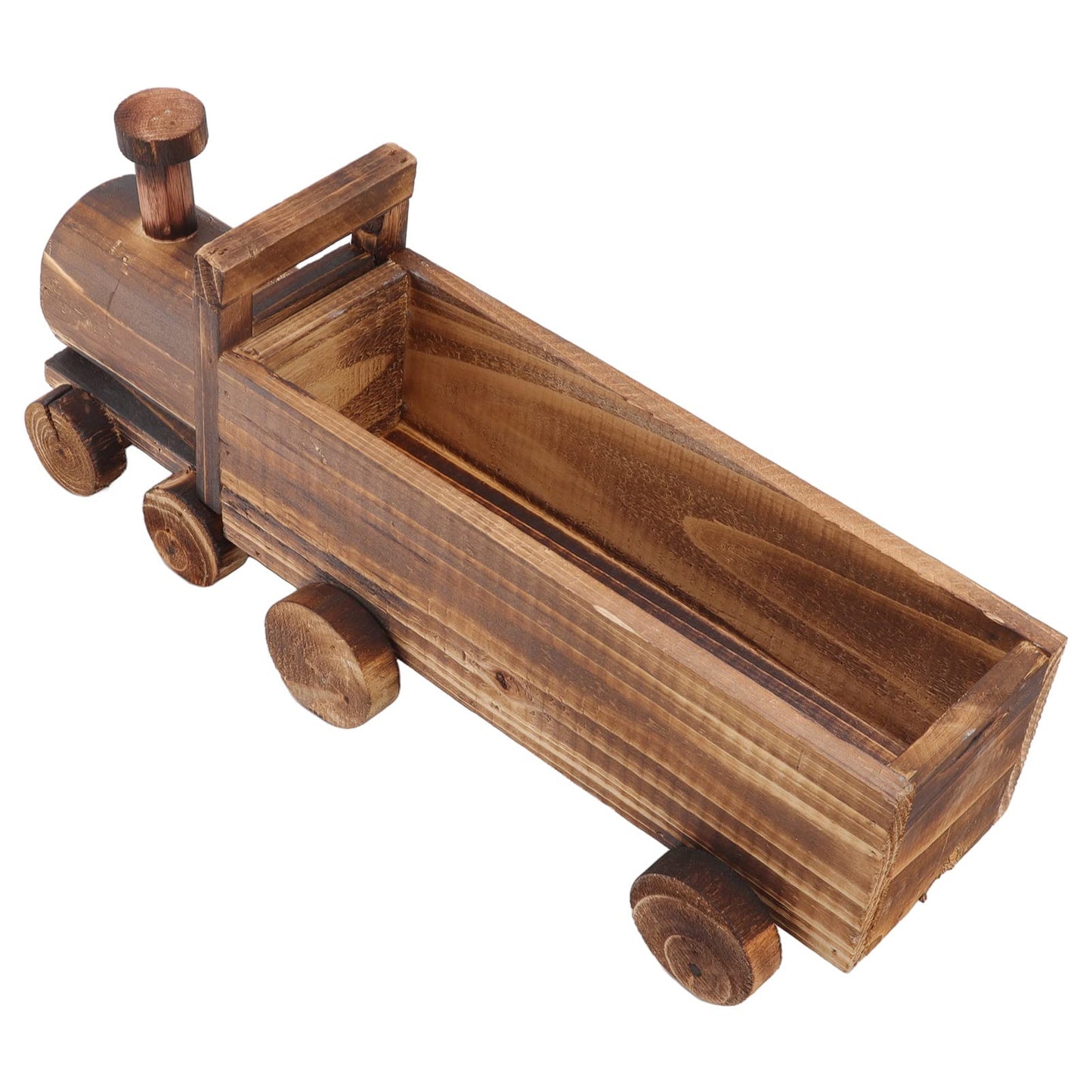 Hapivida Wooden Flower Pot, Train Shape Succulent Plants Containers Retro Plant Potted Bonsai Planter Cute Small Funny Plant Pots