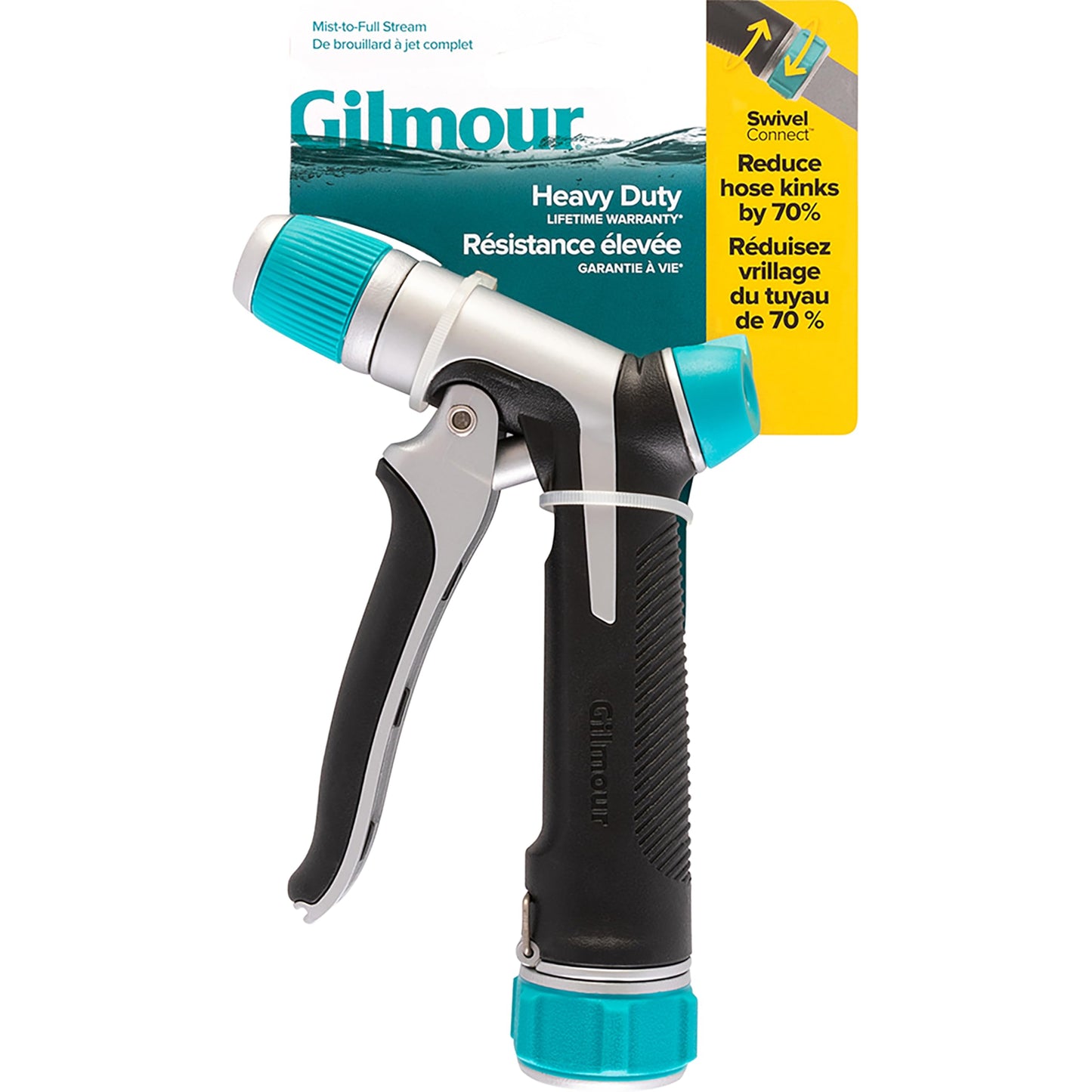 Gilmour Heavy Duty Front Control Garden Hose Nozzle with Adjustable Spray Pattern, Water Hose Nozzle for Watering Garden or Lawn