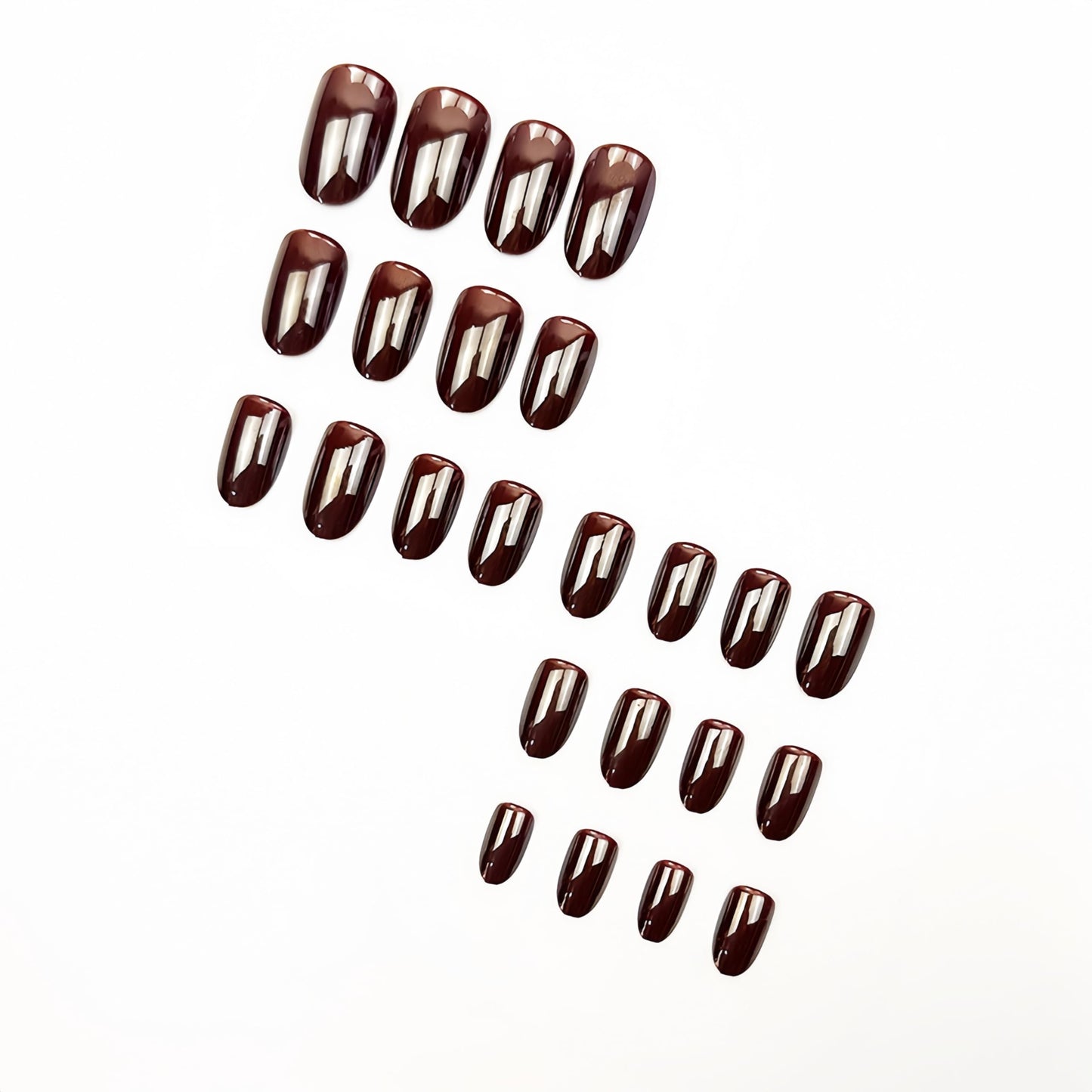 Fall Press On Nails Short - KQueenest Chrome Brown Press On Nails Oval, Sparkle Soft Gel Fake Nails Press on Short Almond, Reusable Cute Glitter Glue on Nails for Women, Thick Salon Quality, 24 Pcs