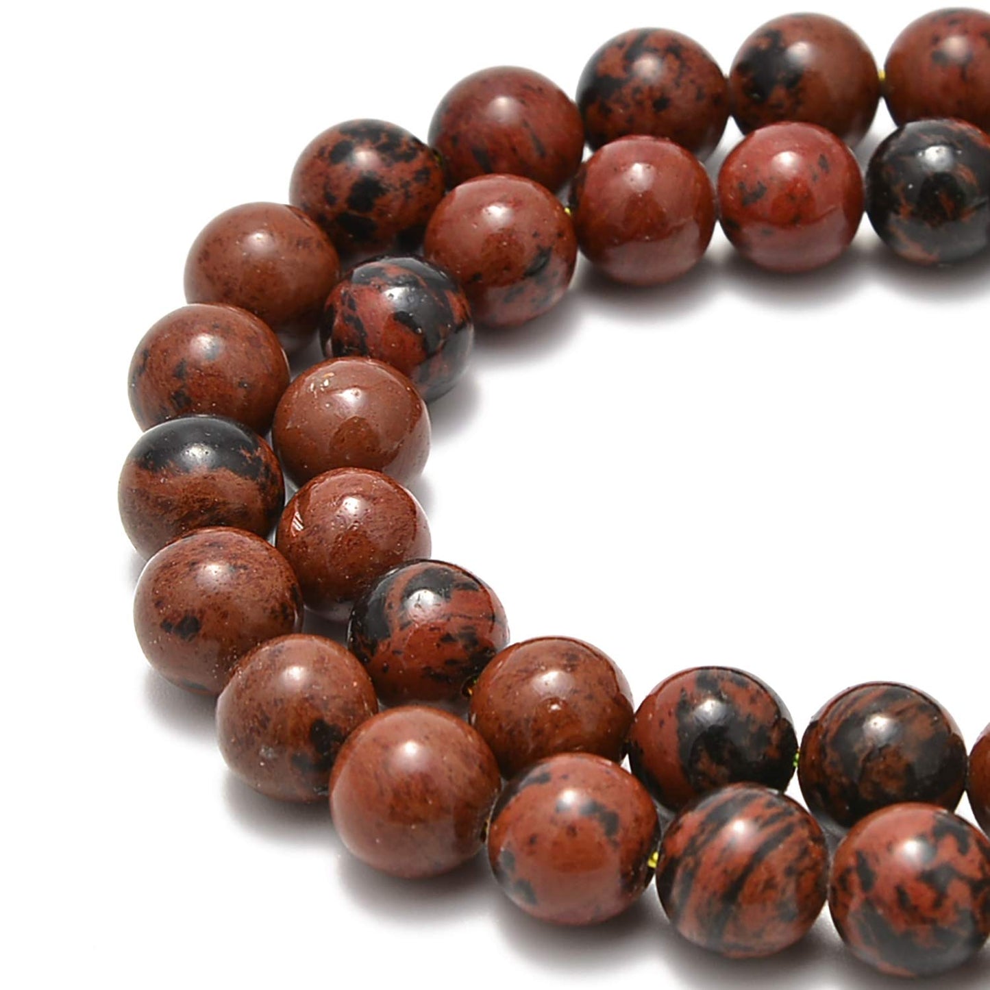 90pcs 4mm Natural Mahogany Obsidian Gemstone Round Spacer Loose Stone Beads for Jewelry Making 15.5" 1 Strand (Mahogany Obsidian, 4mm 90Beads)