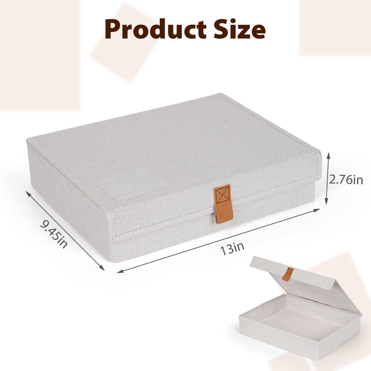 Flenpptly Decorative Photo Storage Box, Photo Boxes Storage with Lids Keepsake Box to Store Pictures, Envelope, Scrapbook Supplies Comes with Business Card Frame to Mark (Small)