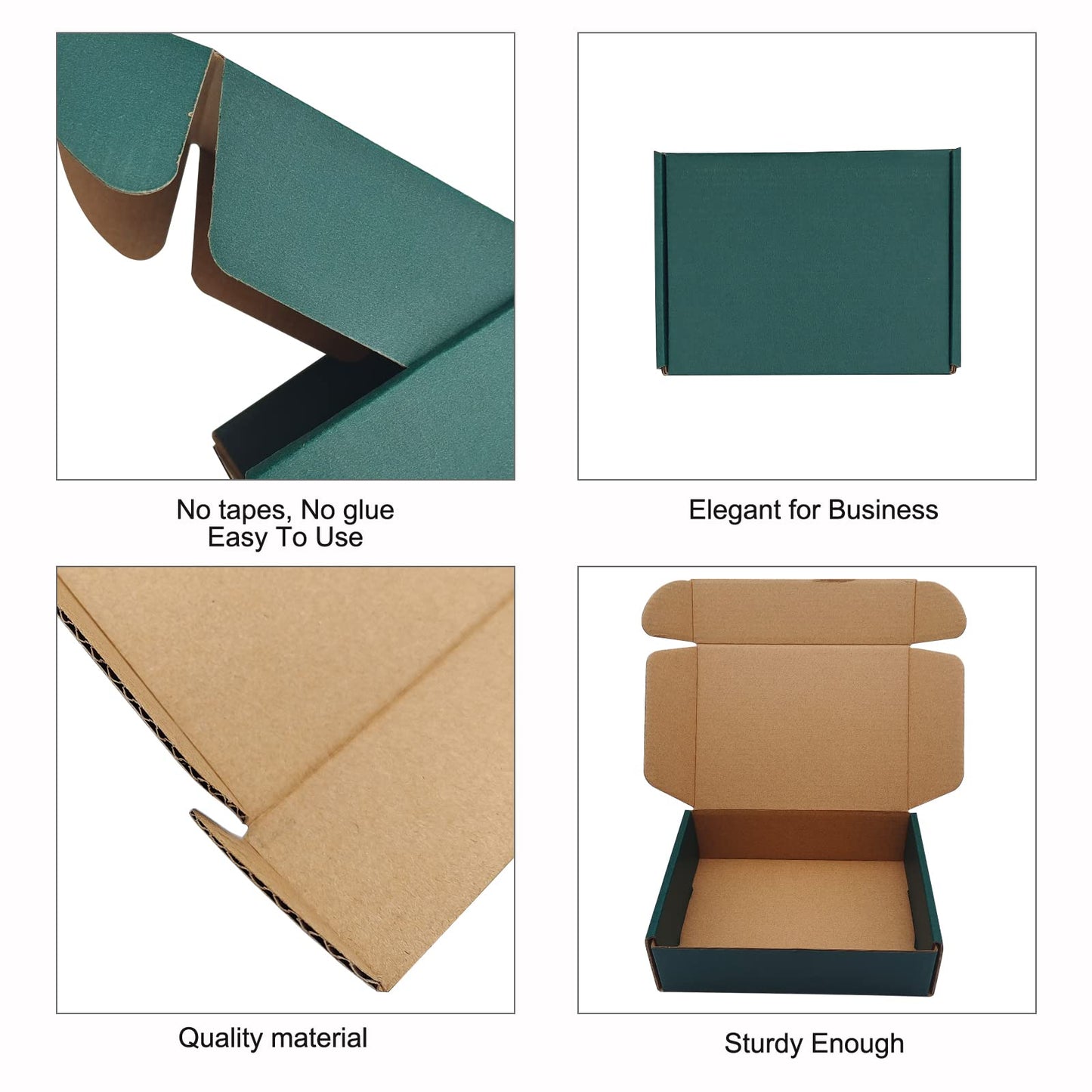 Green Recyclable Cardboard Small Gift Mailer Boxes for Shipping Packaging Craft Gifts Giving Products (25 Pack, 7.2 x 5.2 x 2 Inch)