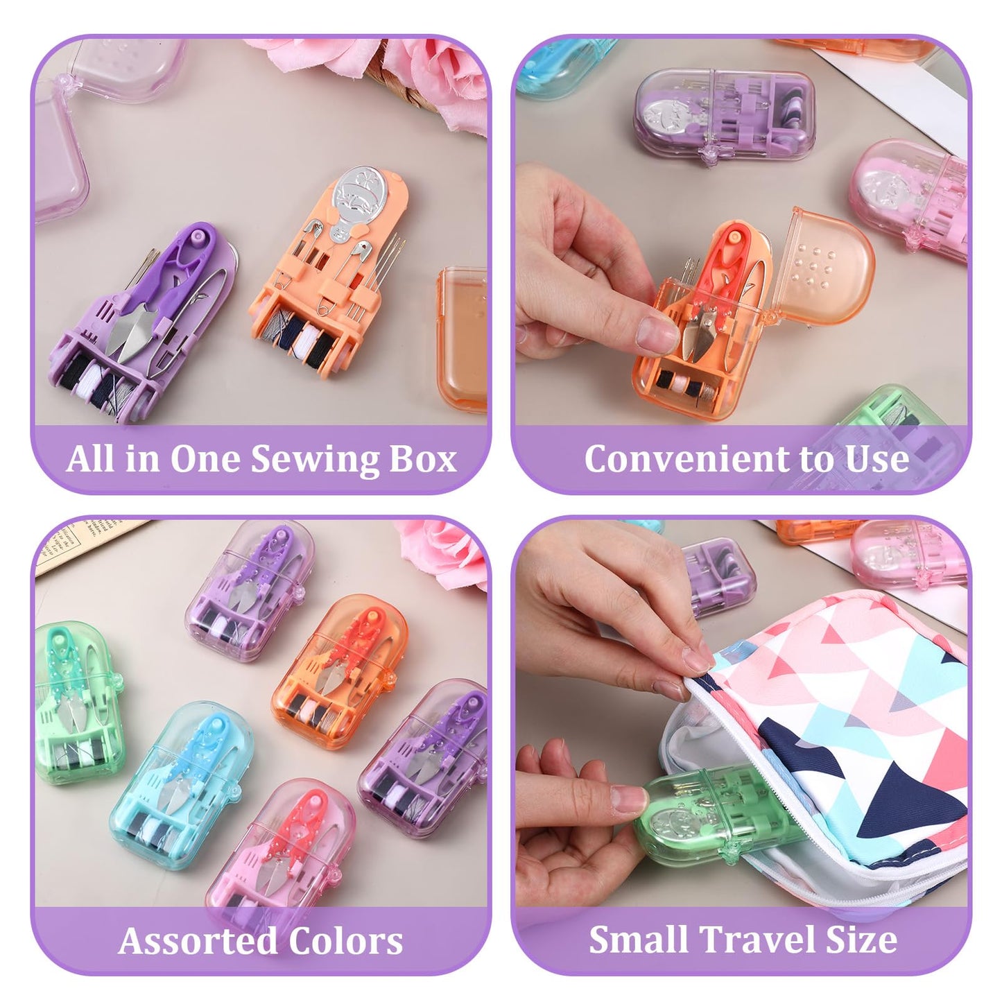 20 Pieces Mini Travel Sewing Kit, Small Emergency Sewing Kit Bulk, Portable Travel Sewings Box Kits, Emergency Repair Tool with Needle Thread Scissors for Beginner Traveler Homeless Home (Multicolor)