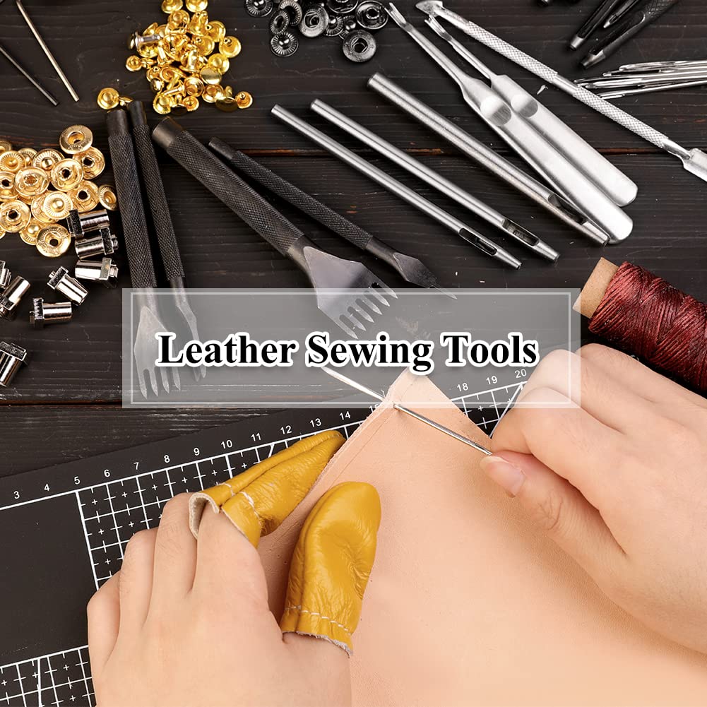 IMZAY 415 PCS Leather Working Kit, Leather Tool Kit, LeatherCrafting Kit for Beginners with Leatherworking Tools Punching Sewing Stamping Sanding Tools for Leathercraft Professional