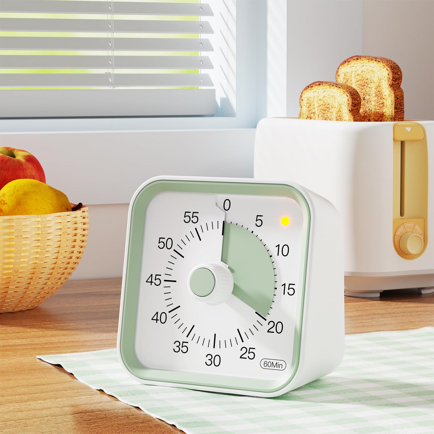 InfPokid Visual Timer for Kids with Pause Function, 60 Minute Countdown Timer for Kids Desk Study, Teaching, Kitchen Cooking, Office Meetings, Time Management for ADHD (White)