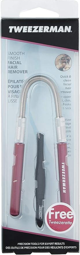 Tweezerman Smooth Finish Facial Hair Remover with Free Tweezerette, Pink