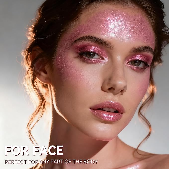 Light Pink Glitter Spray for Face, Body, Hair and Clothes, Holographic Glitter Hairspray for Festival, Rave, Prom, Concert, Stage Makeup, Quick Dry, Long Lasting Shimmer, Lightweight, 4.05 fl oz