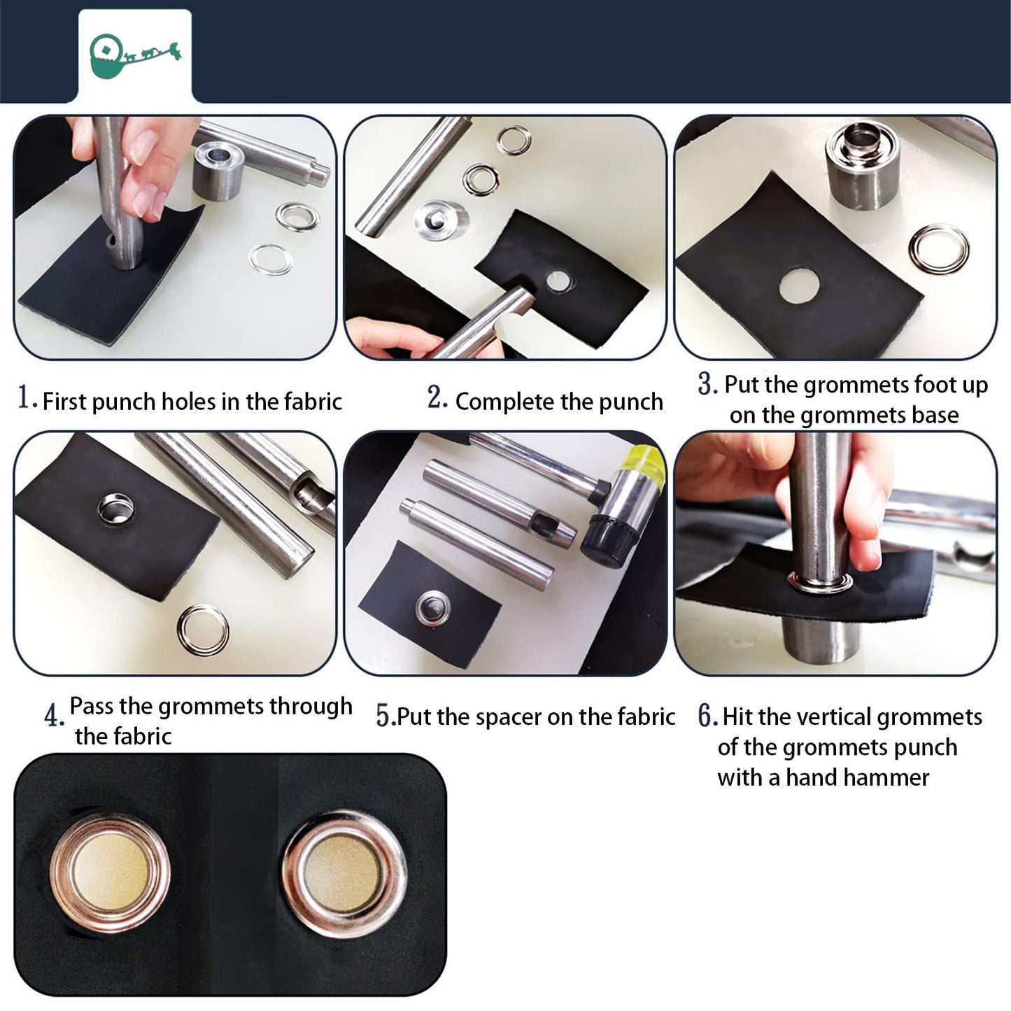 Yosoo Health Gear 2mm Grommets Kit, Eyelets Punch Kit Plated Copper Metal Grommets Eyelets Shoelaces Leather Belts Eye Buckles