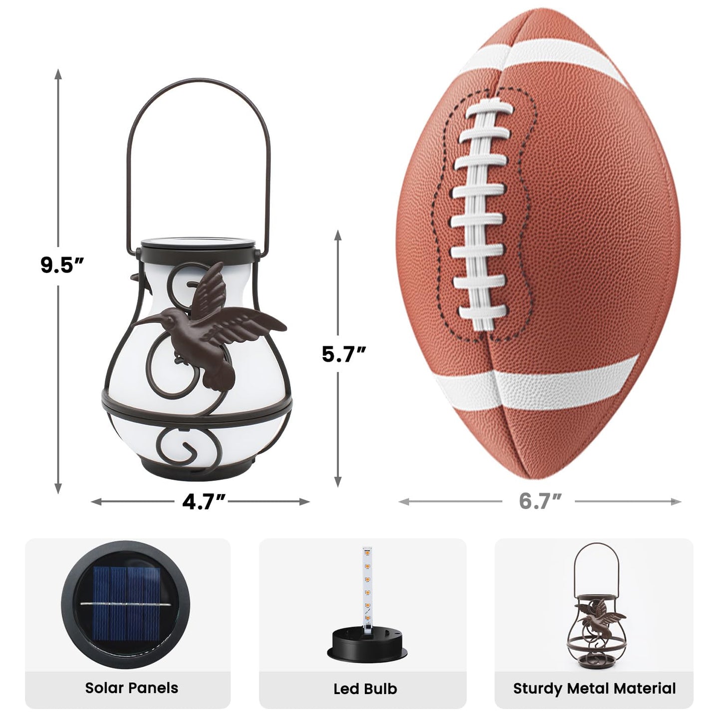 2 Pack Solar Lanterns for Outside Hanging,Solar Garden Lights Outdoor Waterproof with Flickering Flame,Led Lantern for Patio Yard Camping Halloween Decorations,Gardening Gifts for Mom