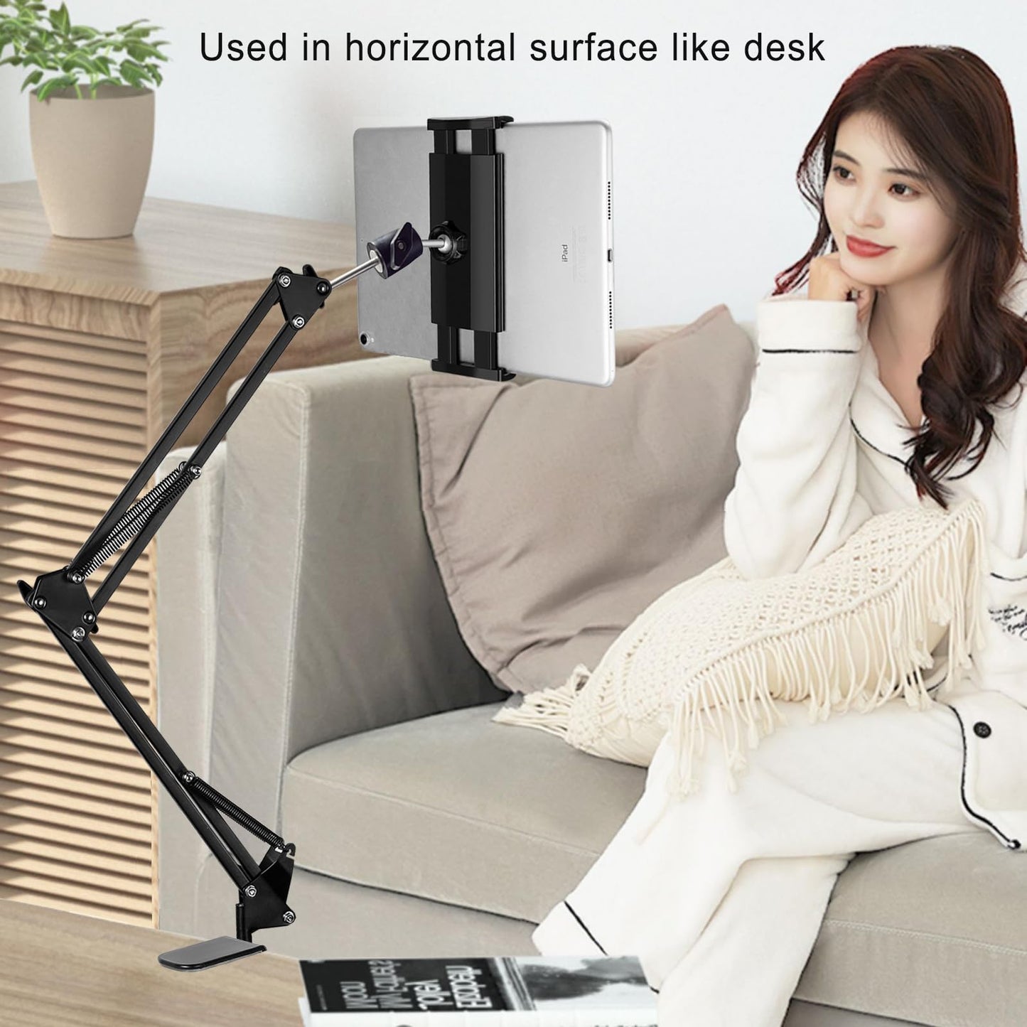 Awlbstruse Tablet Stand Phone Holder for Bed,iPad Holder for Desk, Headboard,Bedside,Table, Compatible with iPhone iPad Kindle or Other 4.5-13" Screen Device