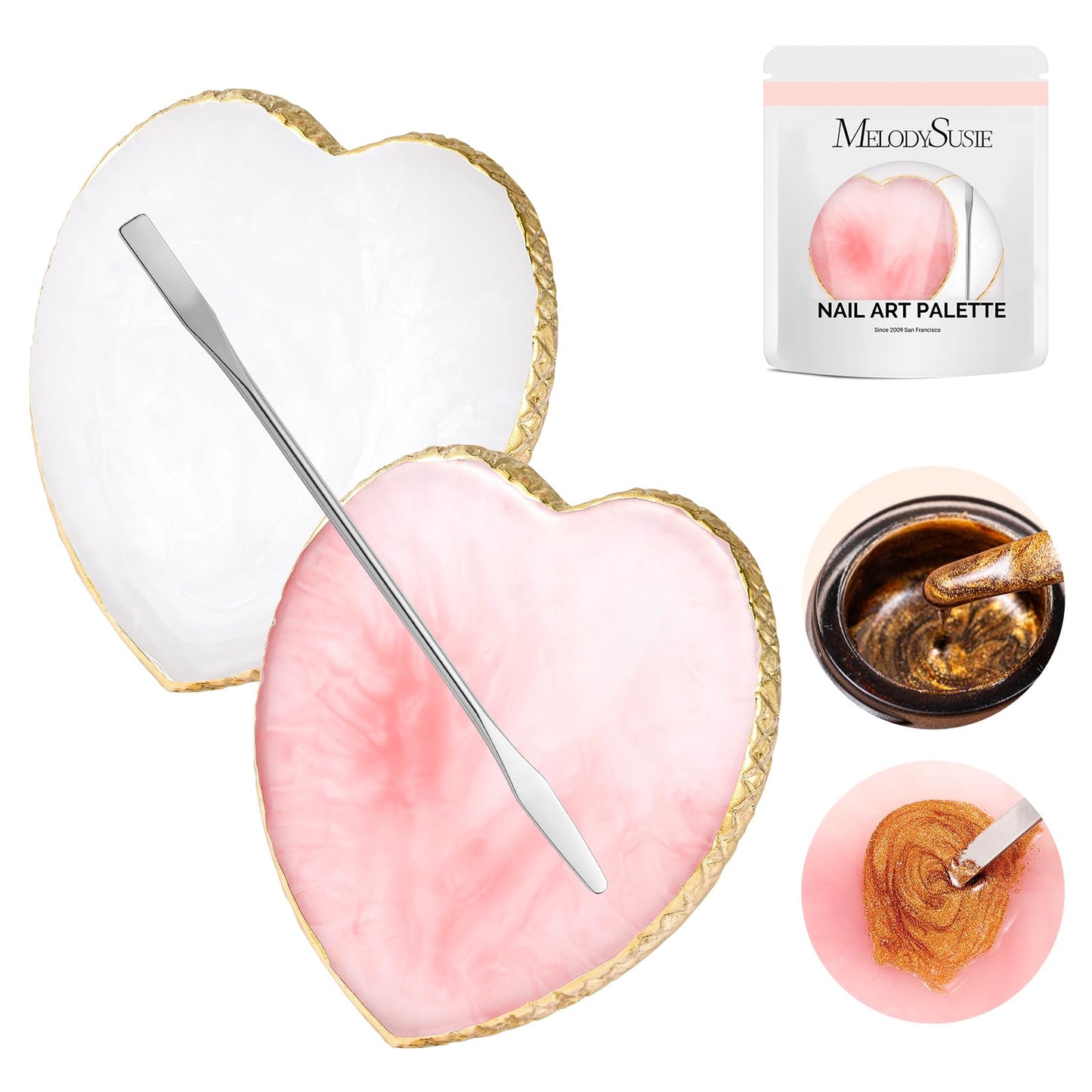 MelodySusie 2mm Flame Shape Cuticle Clean Nail Drill and Nail Art Palette