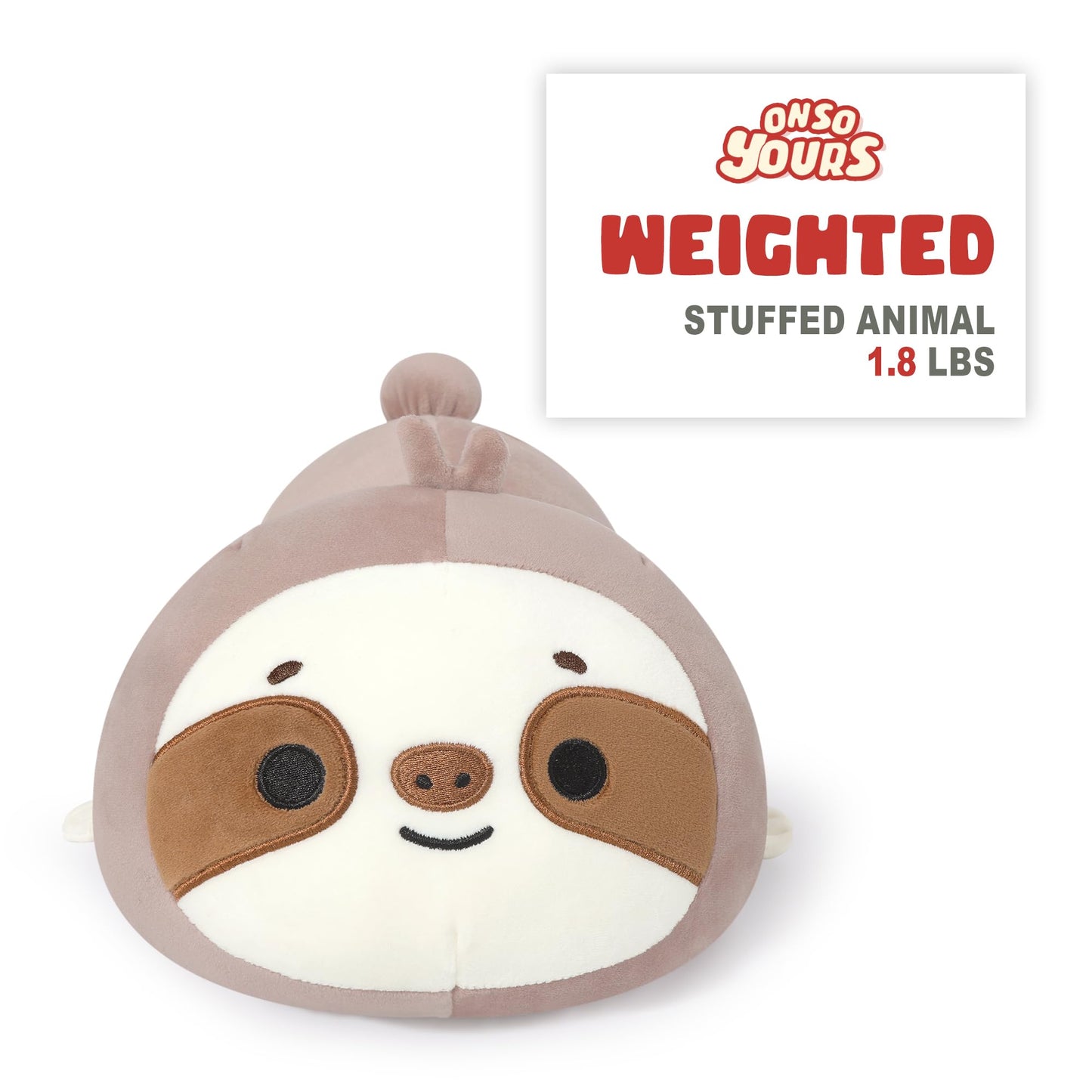 Onsoyours Original Weighted Sloth Plush, Cute 13.8"|1.8 Pound Hugging Sloth Weighted Stuffed Animal, Soft Collectible Plushies Pillow Toy Gift for Kids & Adults