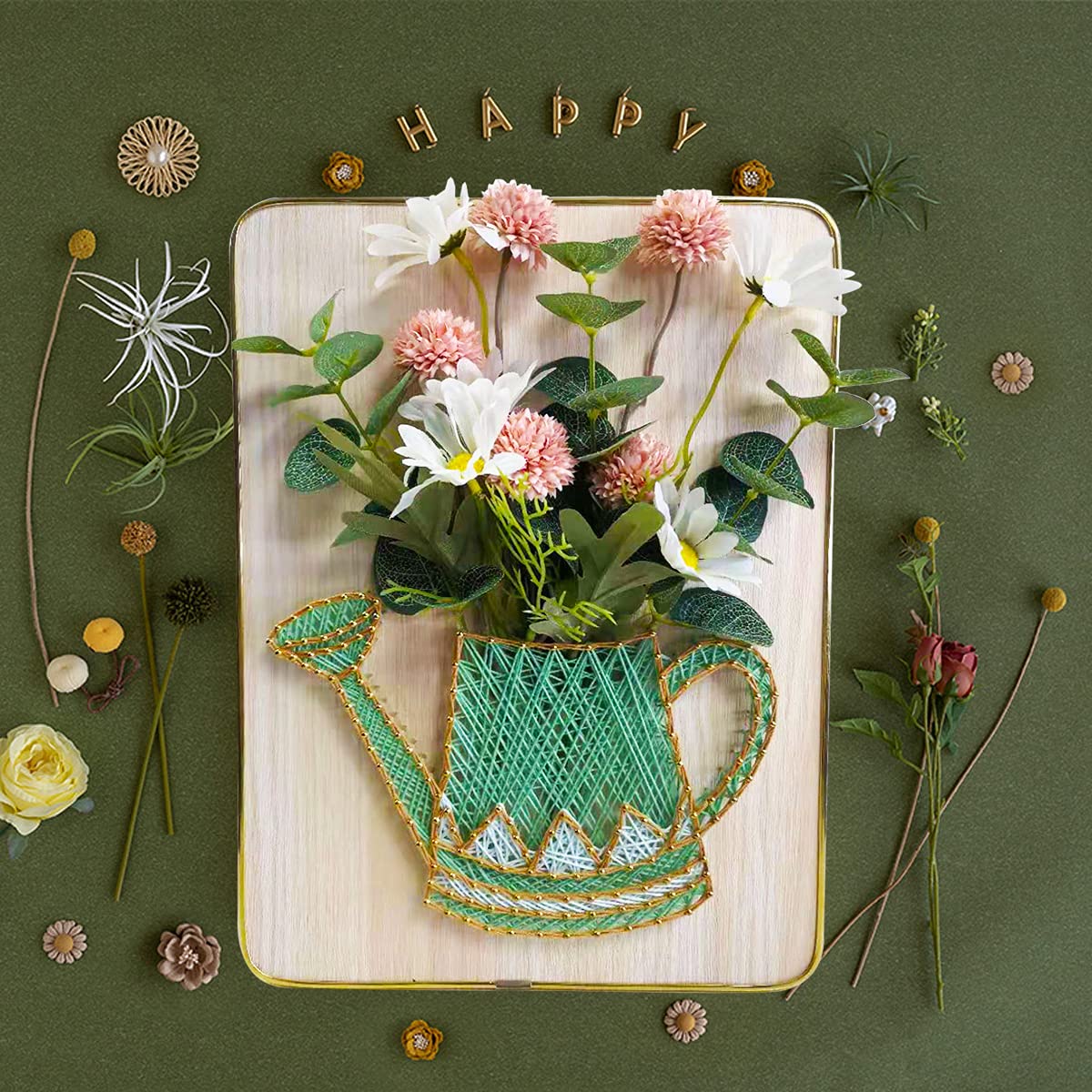 Marynee DIY String Art Craft Kit for Adults,Teens,Beginner,Kids.Include All Necessary Accessories and Frame , Adults Crafts Kit, Home Wall Decorations Unique Gift(Vase 9.8 X 13.4 inch）
