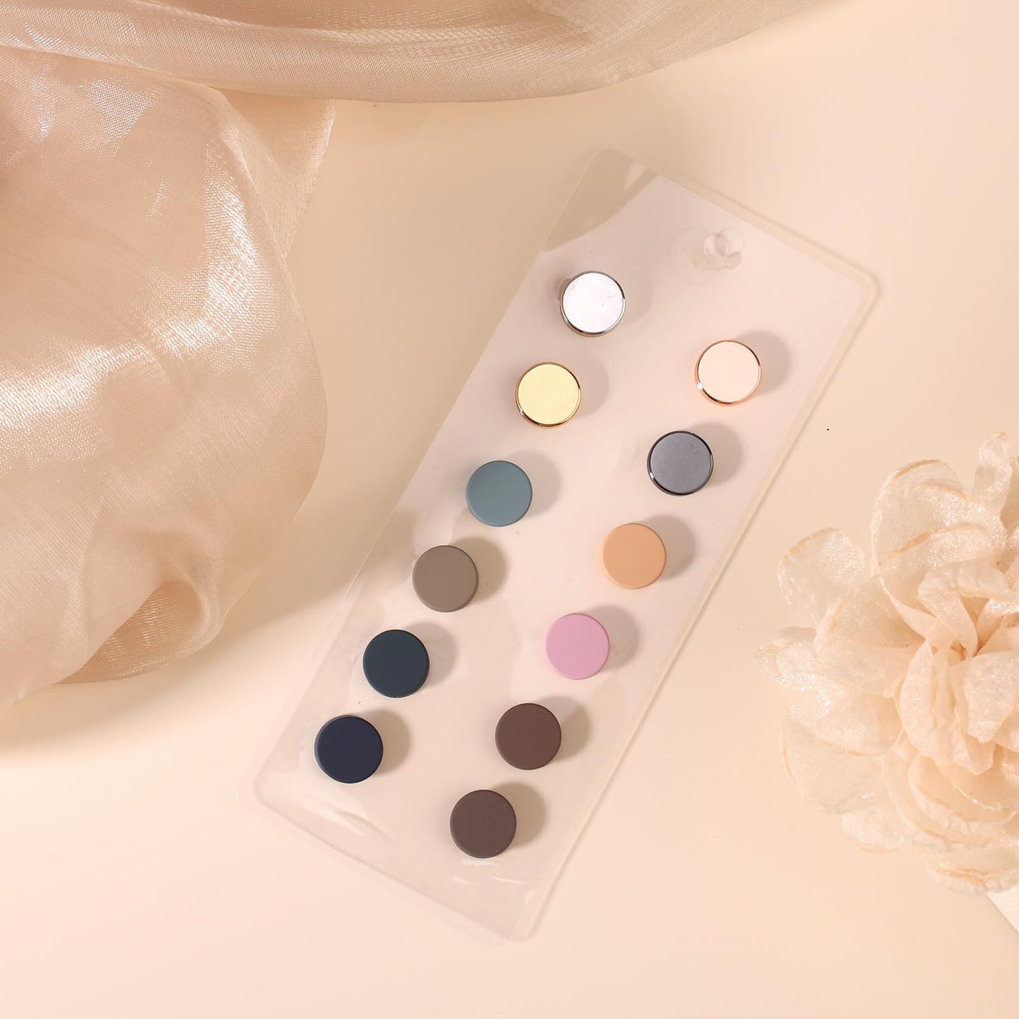 12pcs Strong Hijab Magnetic Pins, Colorful No-Snag Brooch Pins Pinless Scarf Clasp Multi-Use Hijab Magnet Buttons for Women Clothes Dress Secure Invisible Hold