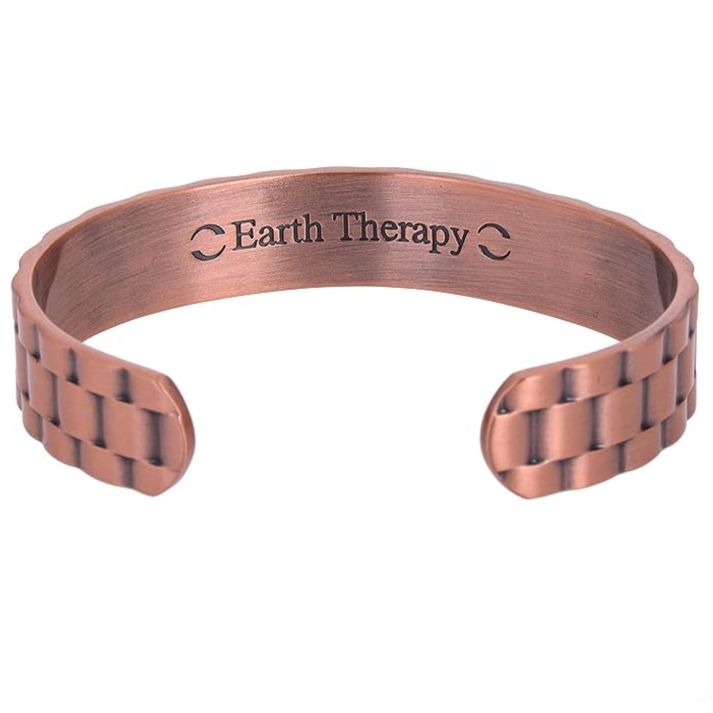 Earth Therapy Black & Bronze Gear Style Copper Cuff Bracelets with Ultra Strength Magnets - Unisex - Adjustable