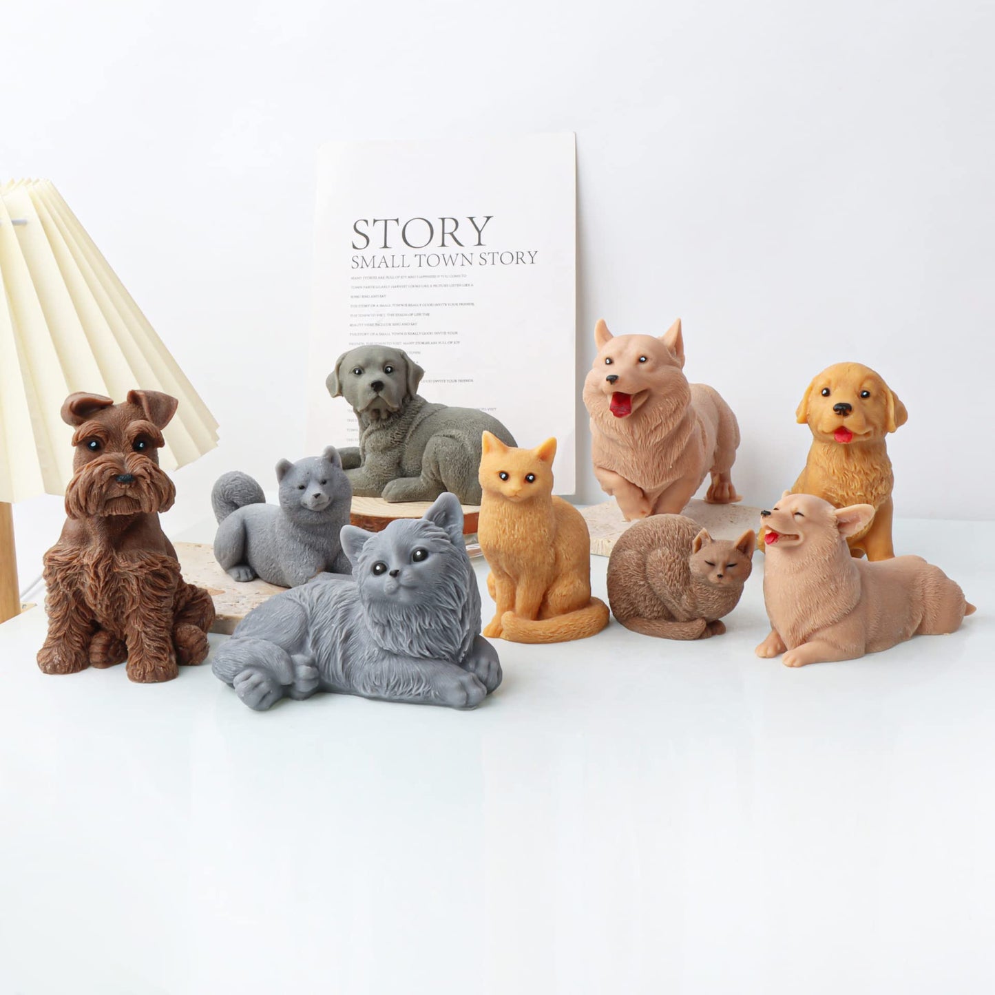 Cestony 3D Sitting Schnauzer Dog Shape Candle Silicone Molds for DIY Candle Resin Pillar Aromatherapy Candles Wax Soap Flower Specimen Clay Craft Desk Decor Making Tools