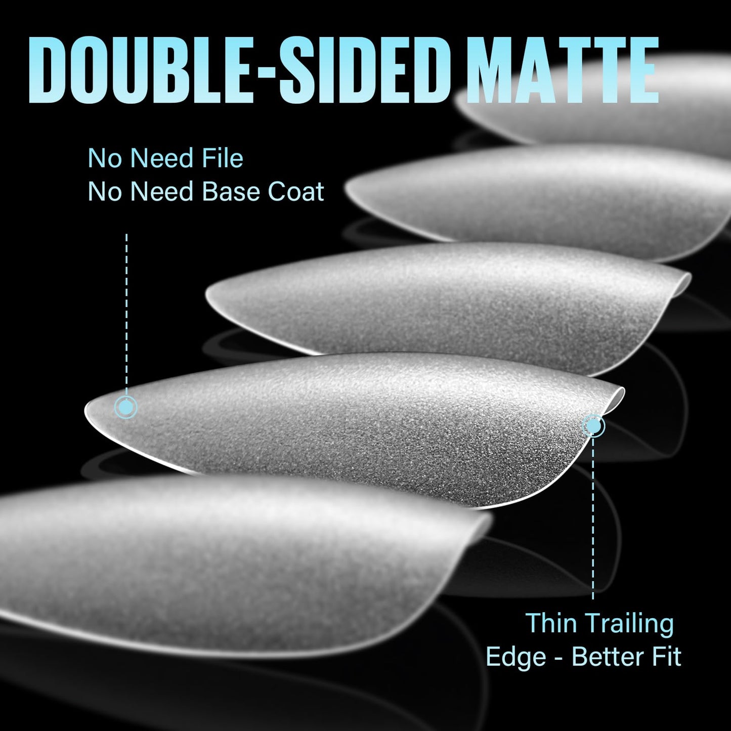 TOMICCA Medium Almond Nail Tips 450Pcs 15Sizes Double-sided Matte Pre-Shaped Full Cover Soft Acrylic Gel Nails Tips Almond Shape Press on Nails Clear Fake False Nails for Nail Extension Salon