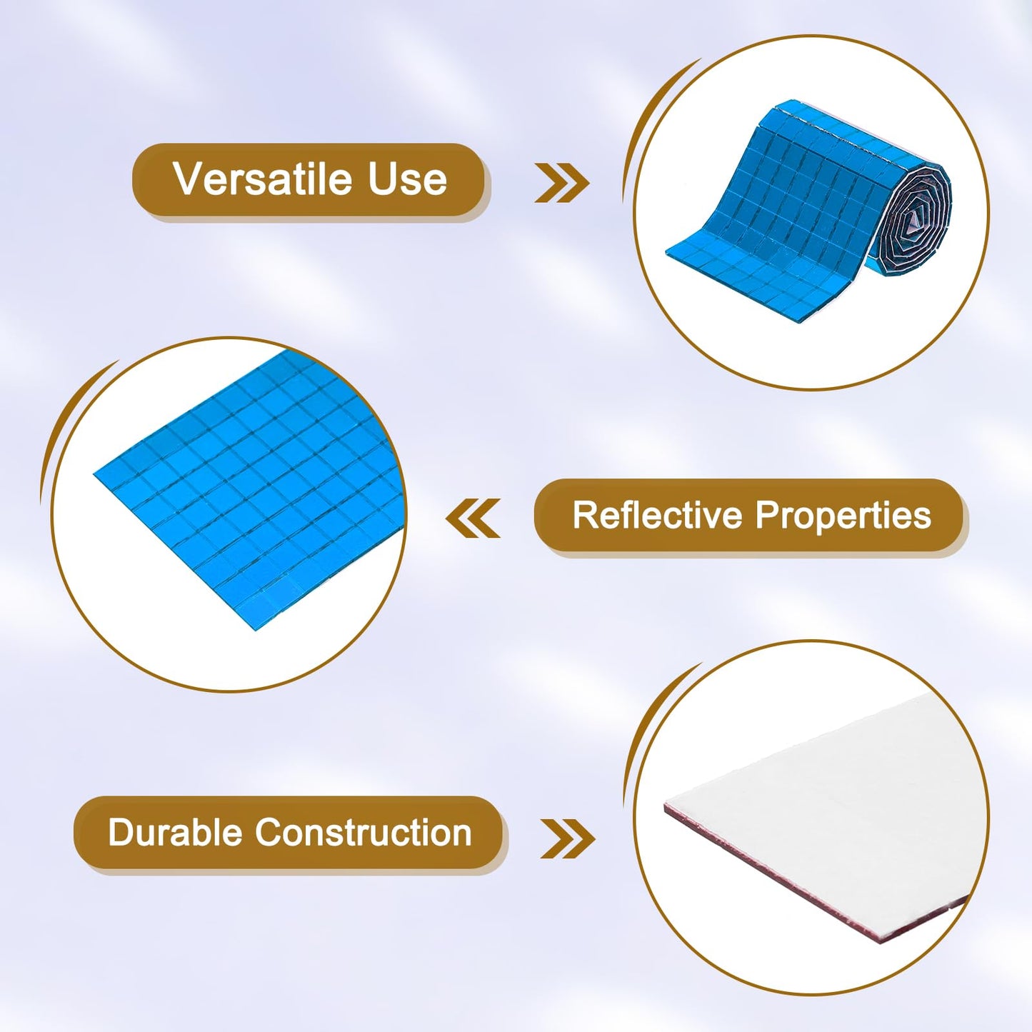 MECCANIXITY 7200 PCS Glass Mirrors Disco Ball Tiles Self-Adhesive Deep Blue Mirror Mosaic Tiles 5 x 5mm for Disco Ball, DIY Craft, KTV Decoration 15 Sheet