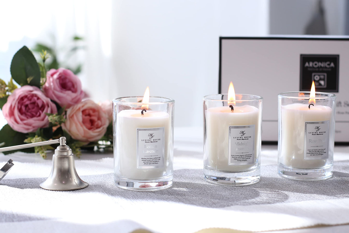 Aronica Secret Santa Gifts for Coworker, Luxury Scripture Candles for Women Sets, Bride Candle Gift Set, Get Well Candle Set