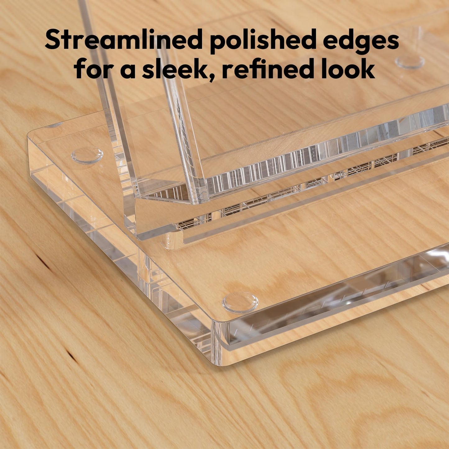 NIUBEE Acrylic Business Card Holder 2 Slots - Double Capacity Business Card Stand for Desk, 2 Tier Clear Gift Card Display for Office, Event, Exhibition