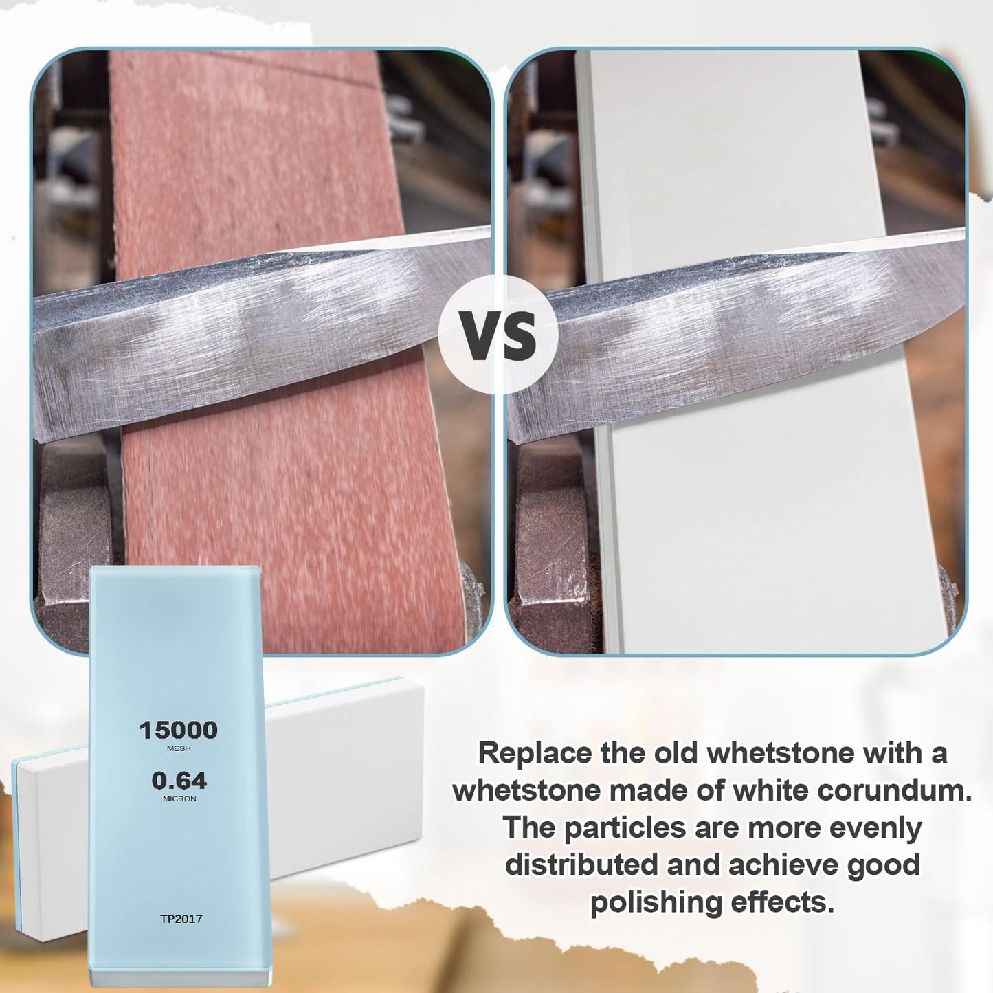 WILLBOND 15000# Whetstone Knife Sharpening Stone Glass Sharpening Stone 2 3/4" W x 8 3/4" L Whetstone Grit Single Side 0.2" Thick Wet Honing Knife Sharpener Oilstone for Kitchen