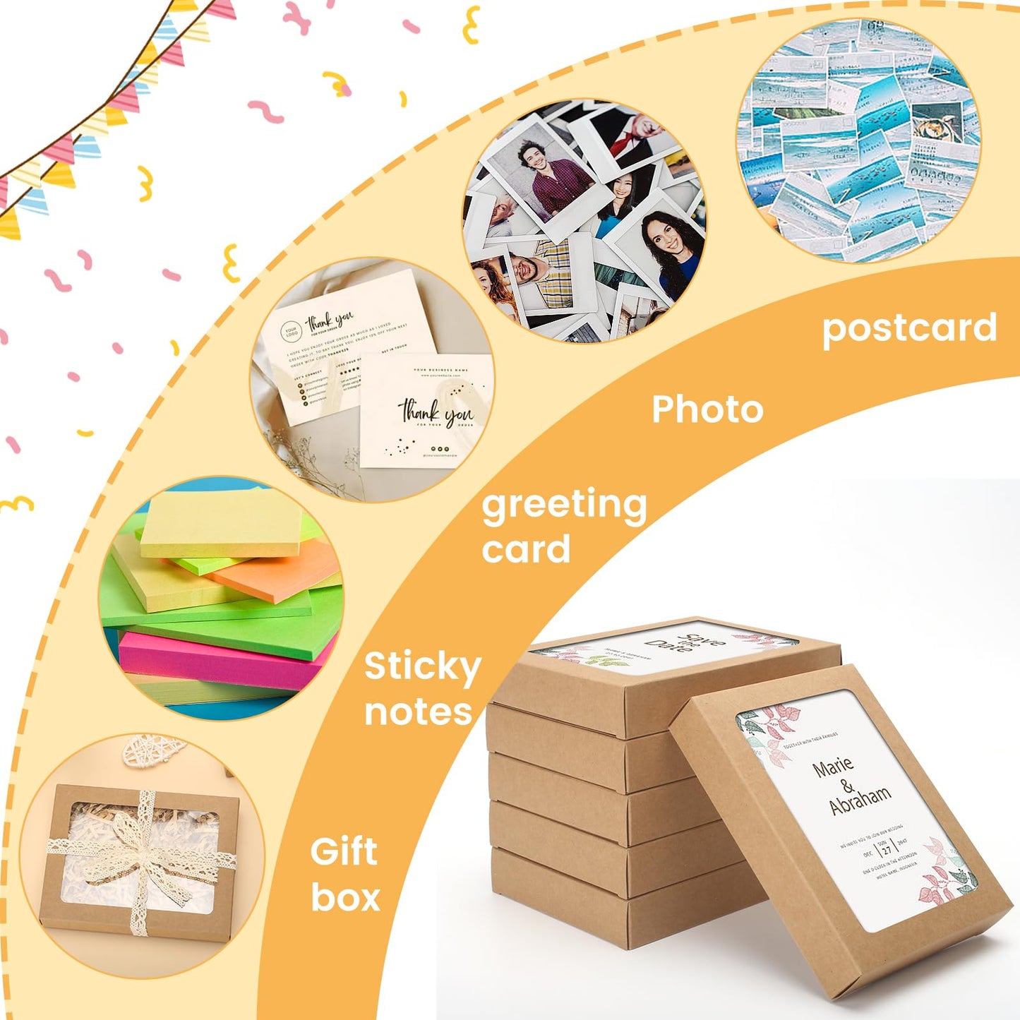 Dawutian 60 Pcs Greeting Card Storage Box,4.5 x 6 x 1 Inch Greeting Card Boxes Kraft Paper Box with PVC Transparent Window Bulk Frame Photo Storage Envelope (Kraft, 4.5 x 6 x 1 Inch)