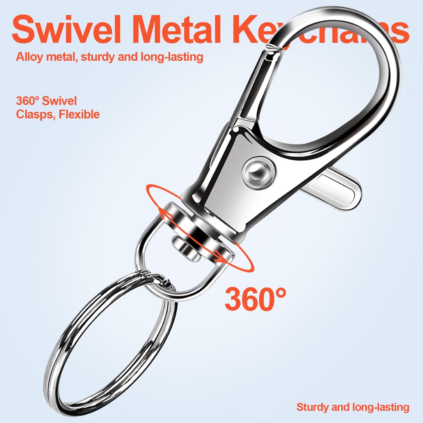 LEOBRO 240PCS Lobster Claw Clasps and Key Rings, Keychain Making Kit, 120PCS Keychain Clips and 120PCS Key Chain Ring, for Keychains, Lanyard, Jewelry Making, Art Crafts, Silver
