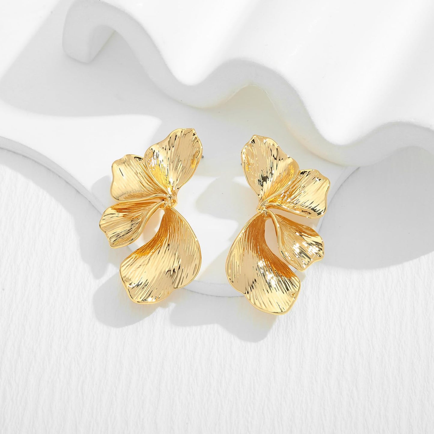 ENSKEFEN Chunky Large Flower Earrings for Women Trendy Bohemian Vintage Statement Floral Dangle Earrings