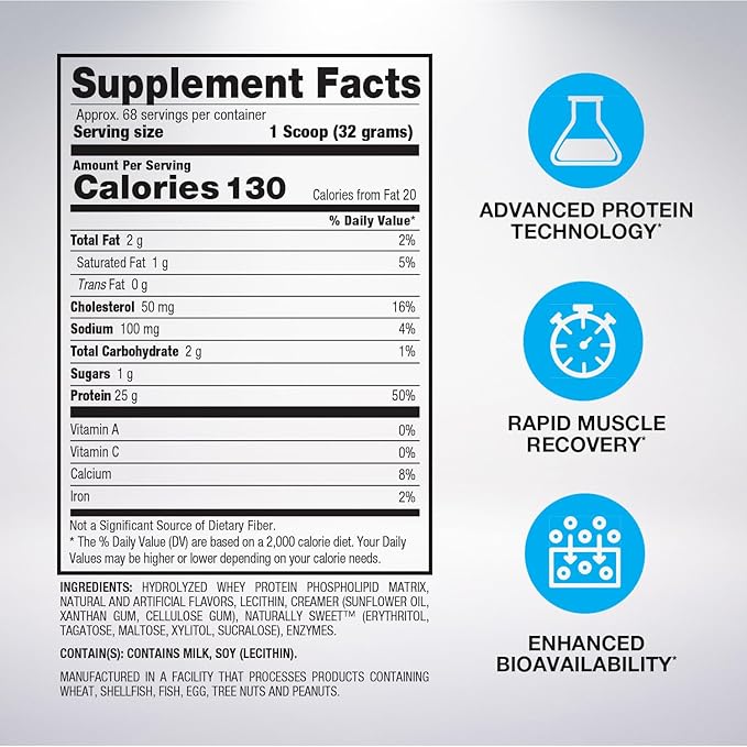 BPI Sports Hydro HD - 100% Hydrolyzed Whey Protein Powder - Muscle Growth, Recovery, 25g of Protein, Low Carb, Low Sugar, Fast Absorbing (68 Servings, Cinnamon Cereal)