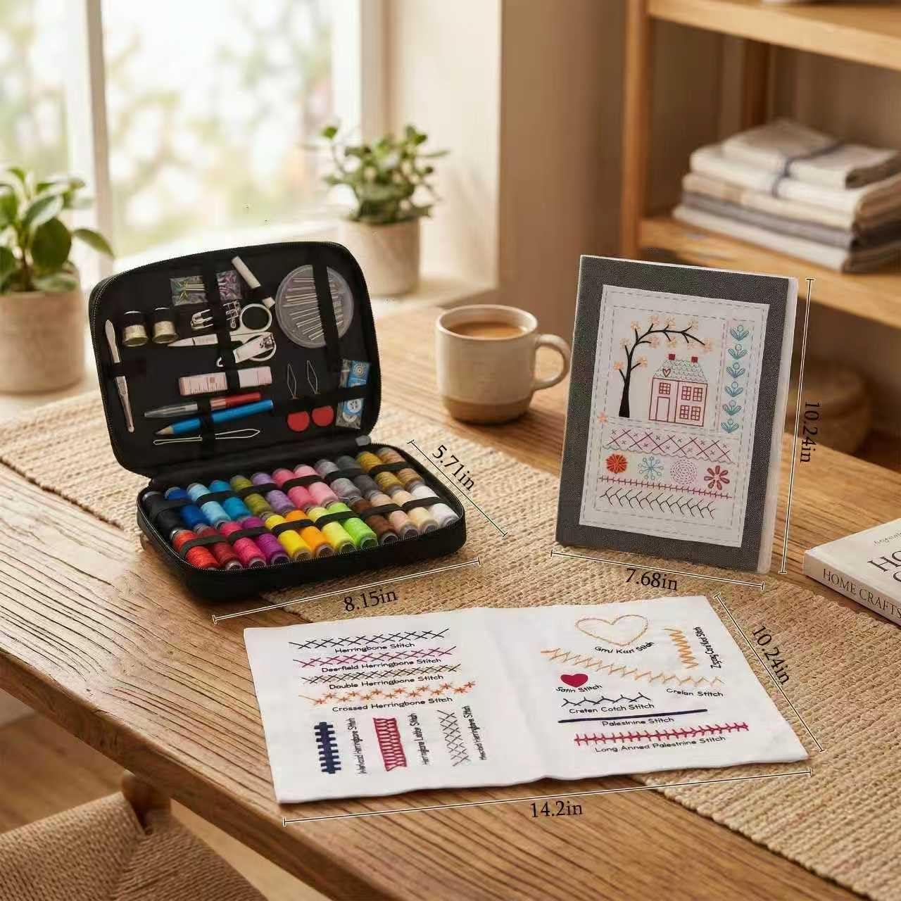FingTip Embroidery Kit for Beginners, Embroidery Stitch Book for Adults Kids, DIY Stitch Gifts (106 Different Patterns)