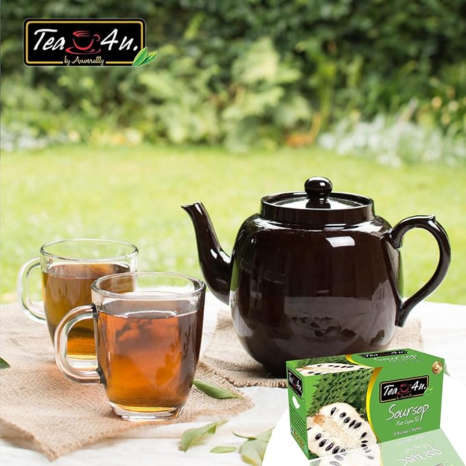 Tea4U Flavored Black Ceylon TeaBags (Soursop) - Ideal Quality from Sri Lanka's Finest Leaves and Expertly Blended - 25 Count