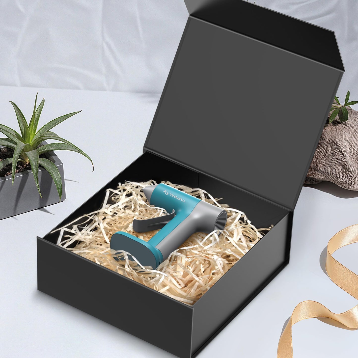 Tilswall Hot Glue Gun Kit with 30 Glue Sticks & Black Gift Box 7.5''x7.2''x2.8''
