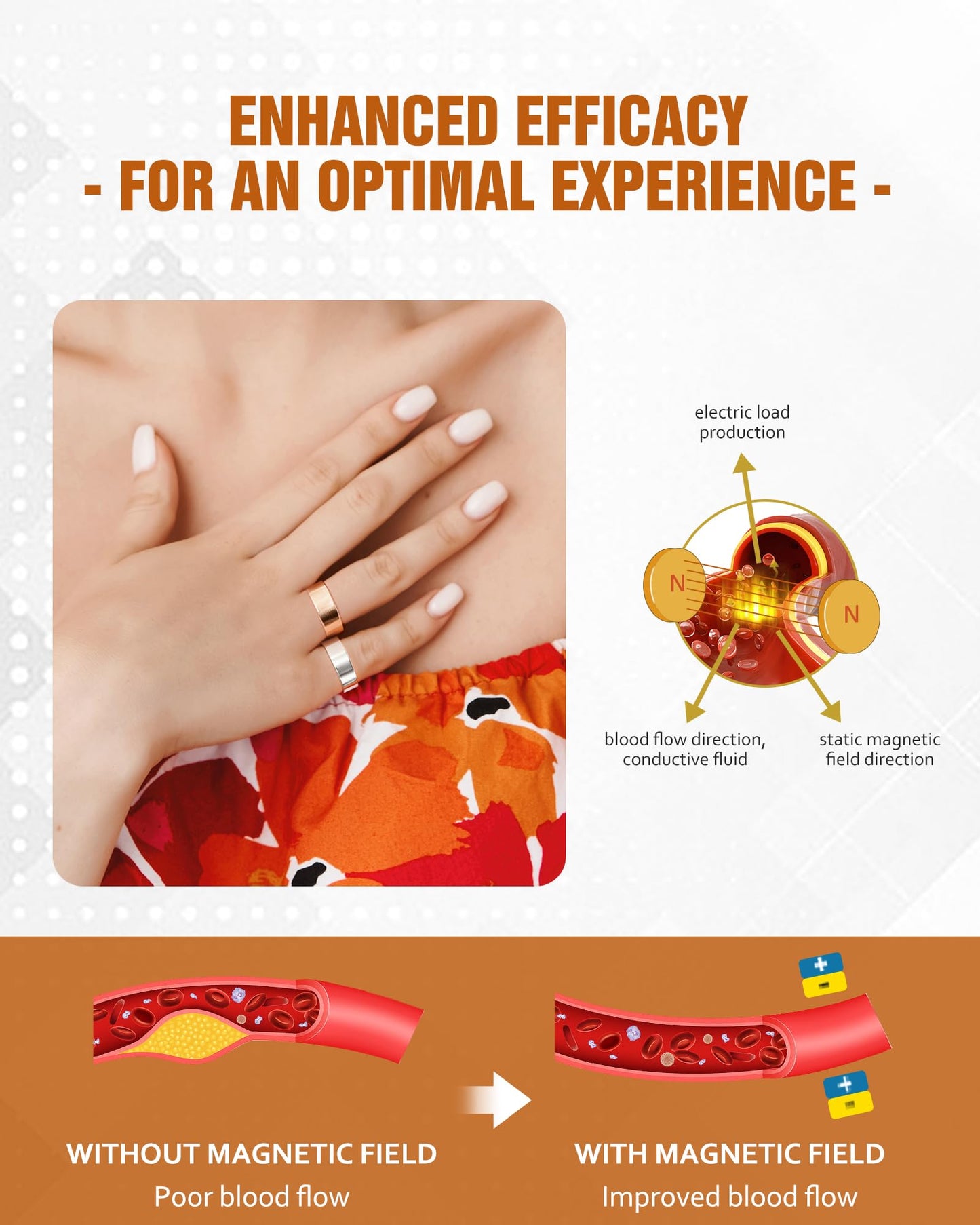 Jecanori Magnetic Rings for Women,Adjustable Stainless Steel Jewelry,Ideal Gift for Women