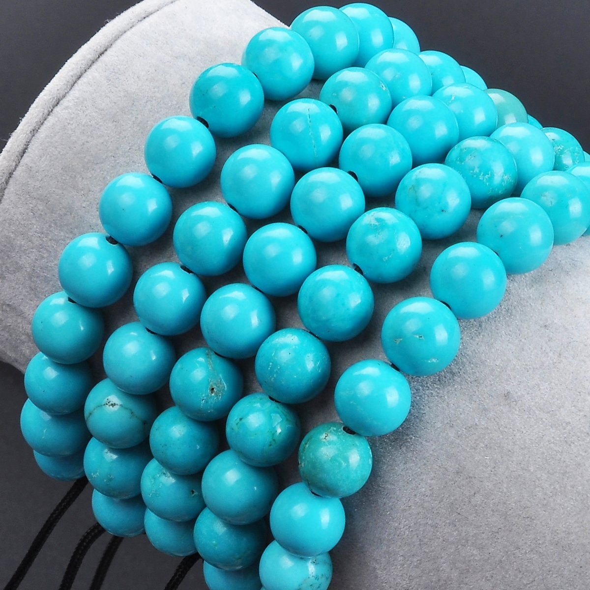MASSIVE BEADS Natural Healing Power Gemstone Crystal Beads Unisex Adjustable Macrame Bracelets 8mm (Blue Turquoise, 8mm)