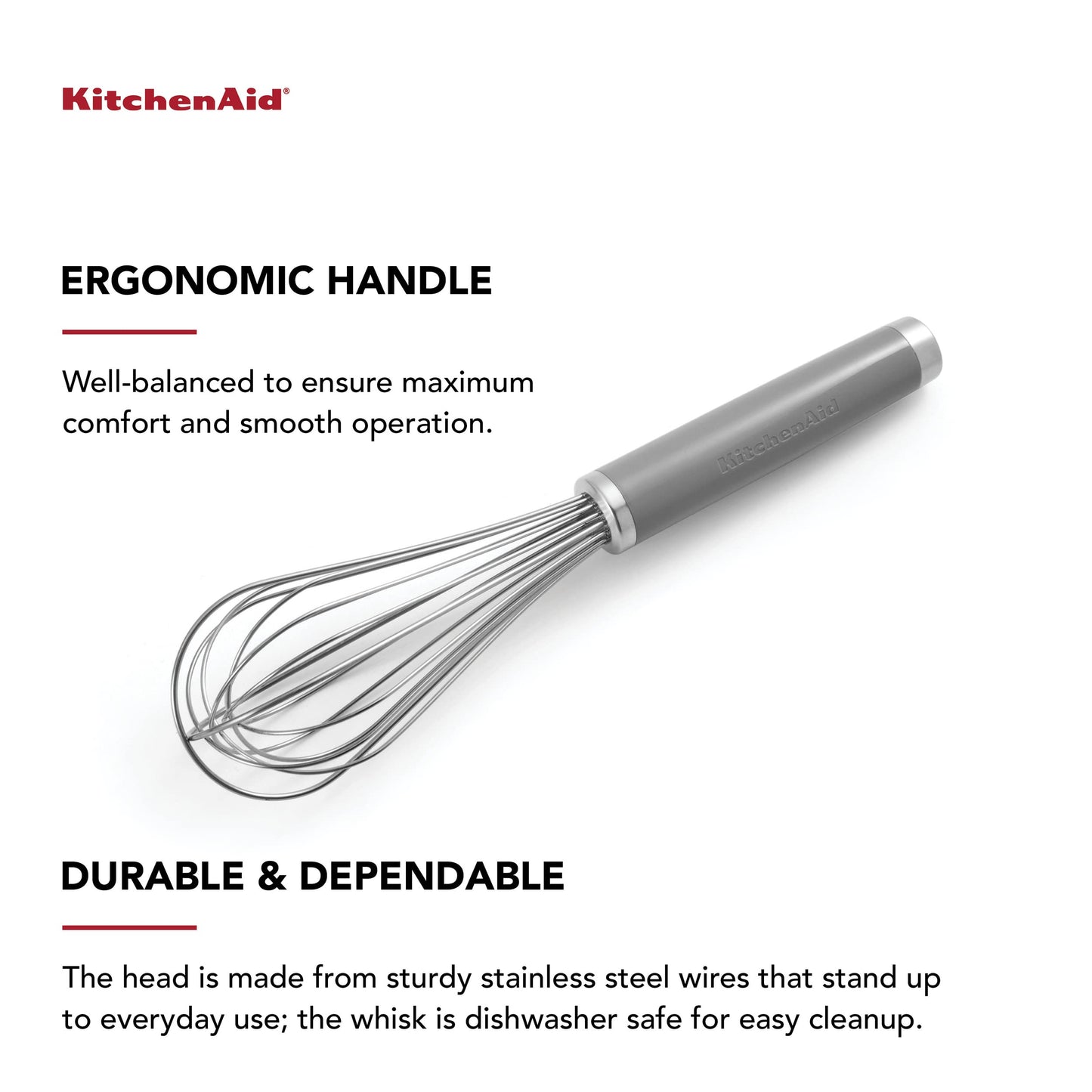 KitchenAid Classic Utility Whisk, 10.5-Inch, Gray