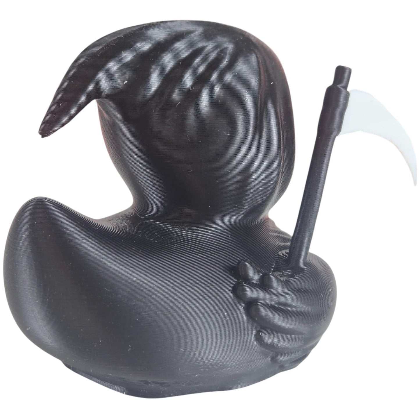 Grim Reaper Duck Collectible Figurine - Macabre Gothic Horror Desk Accent for Unique Shelf Display or Gift - 3D Printed in Canada