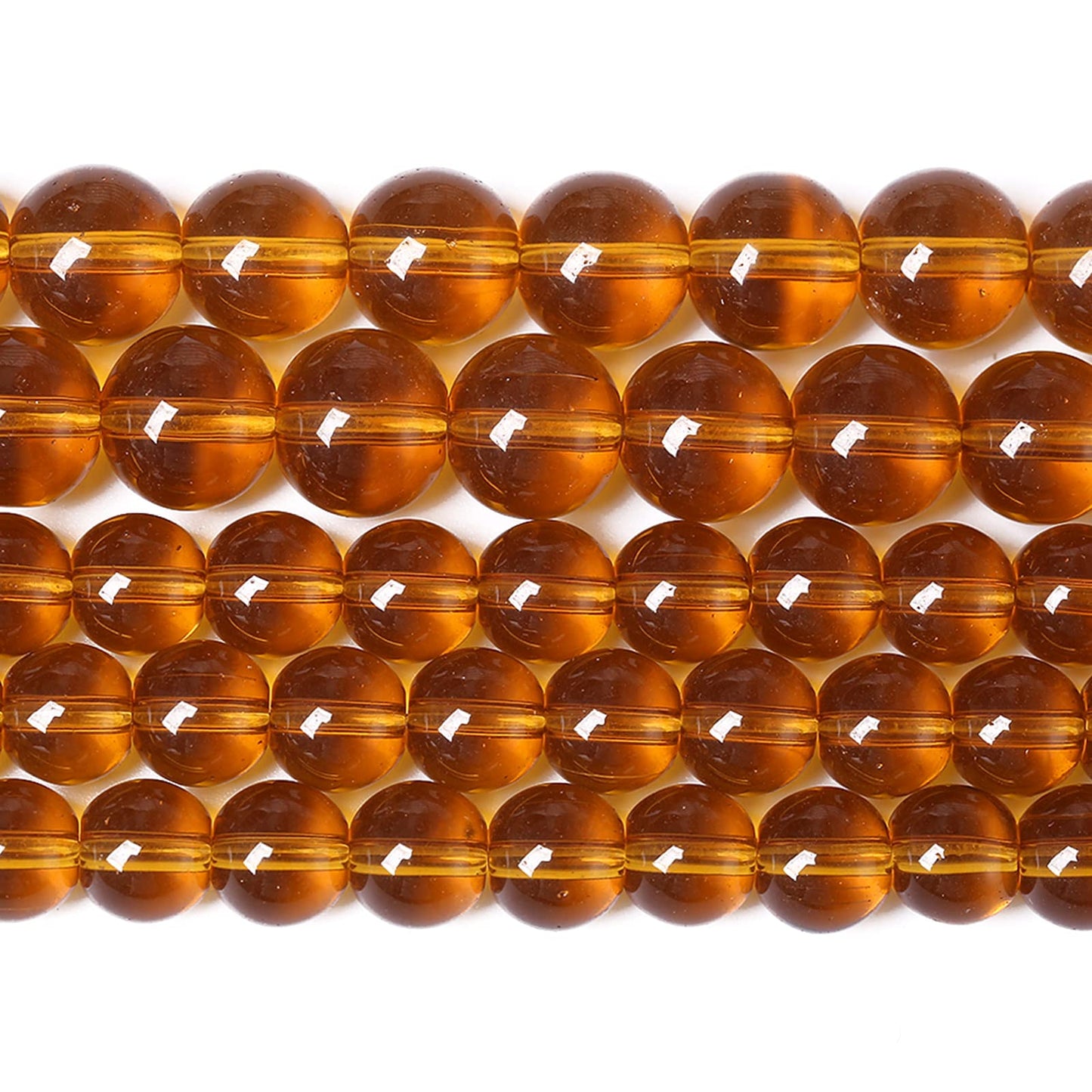 6MM 63PCS Amber Glass Spacer Loose Beads for Jewelry Making DIY Bracelet Necklace