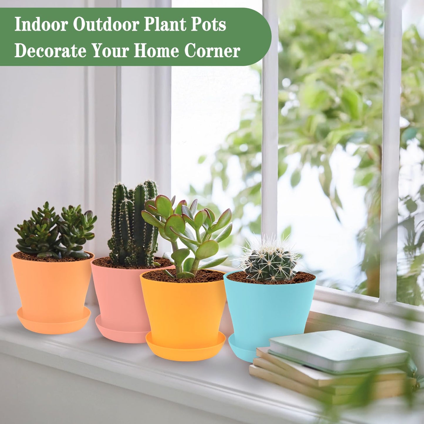 Bluckincle 100 Pcs 4 Inch Plant Nursery Pots and 8 Pack 5.5 Inch Plant Pots Indoor Outdoor