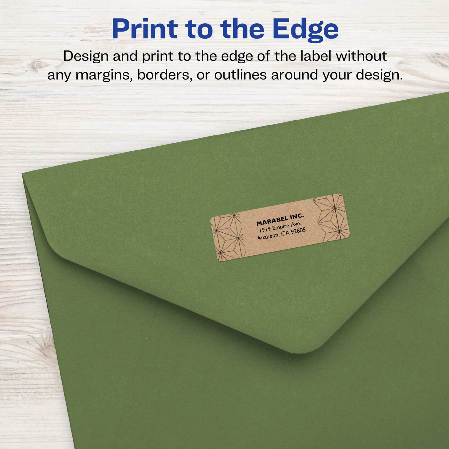 Avery Kraft Brown Rectangle Labels, Sure Feed Technology, 0.5" x 1.75", 900 Kraft Brown Labels, Print-to-The-Edge, Laser/Inkjet Printable