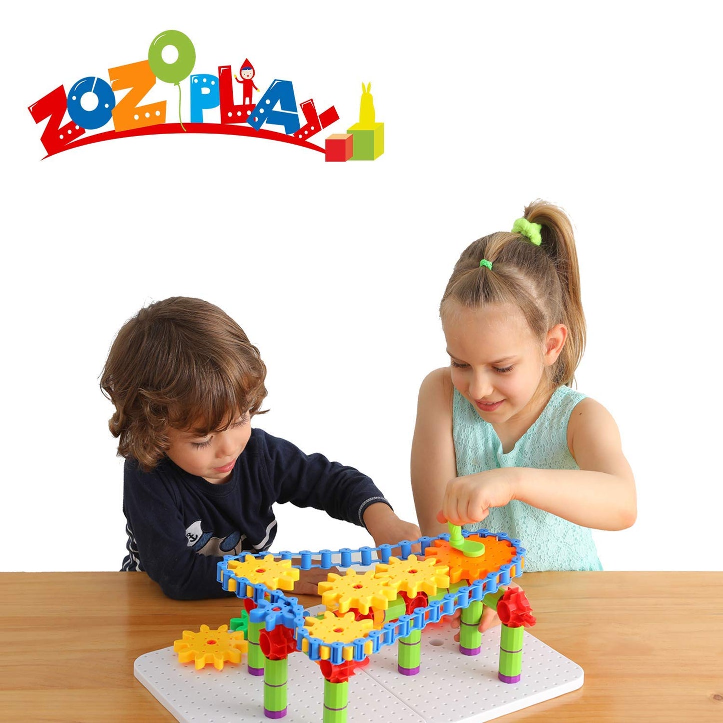 ZOZOPLAY STEM Learning Toy – 170 PCS Creative Engineering Gears & Construction Building Blocks, Kids Gears Toy Educational Set for Boys and Girls Ages 6–8