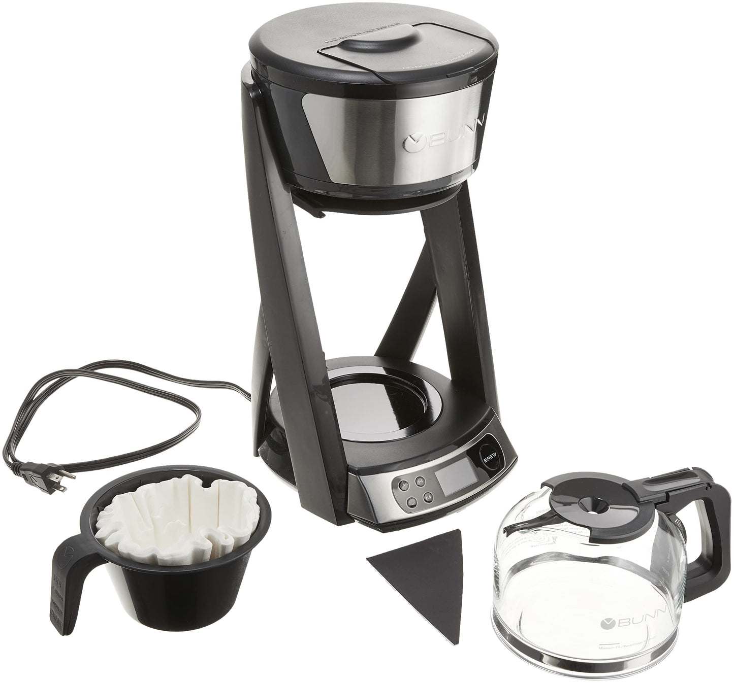 BUNN HB Heat N Brew Programmable Coffee Maker, 10 cup, Stainless Steel, 46500.0003
